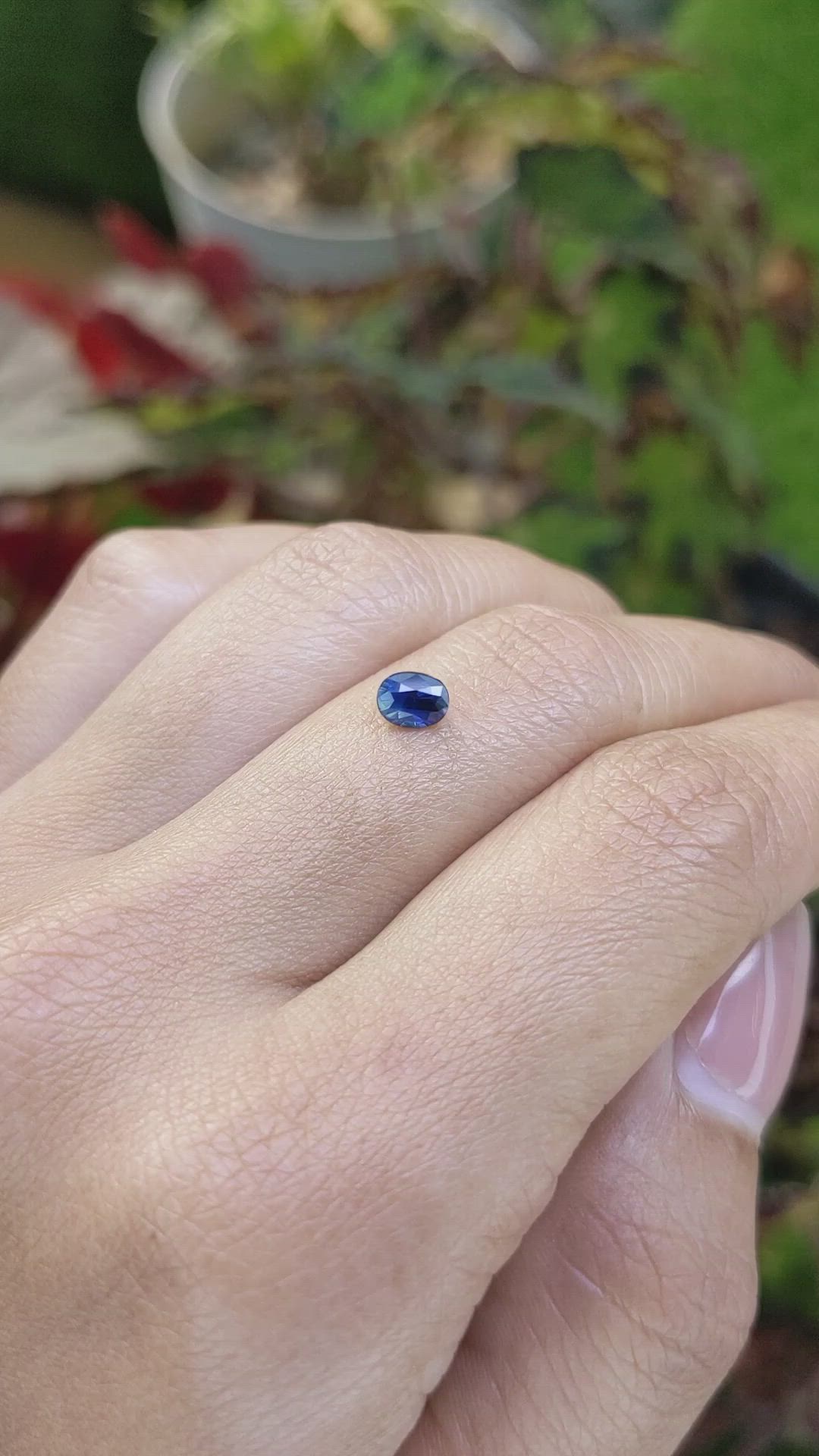 0.59 Ct. Greenish Blue Sapphire from Ceylon (Sri Lanka) Size Video