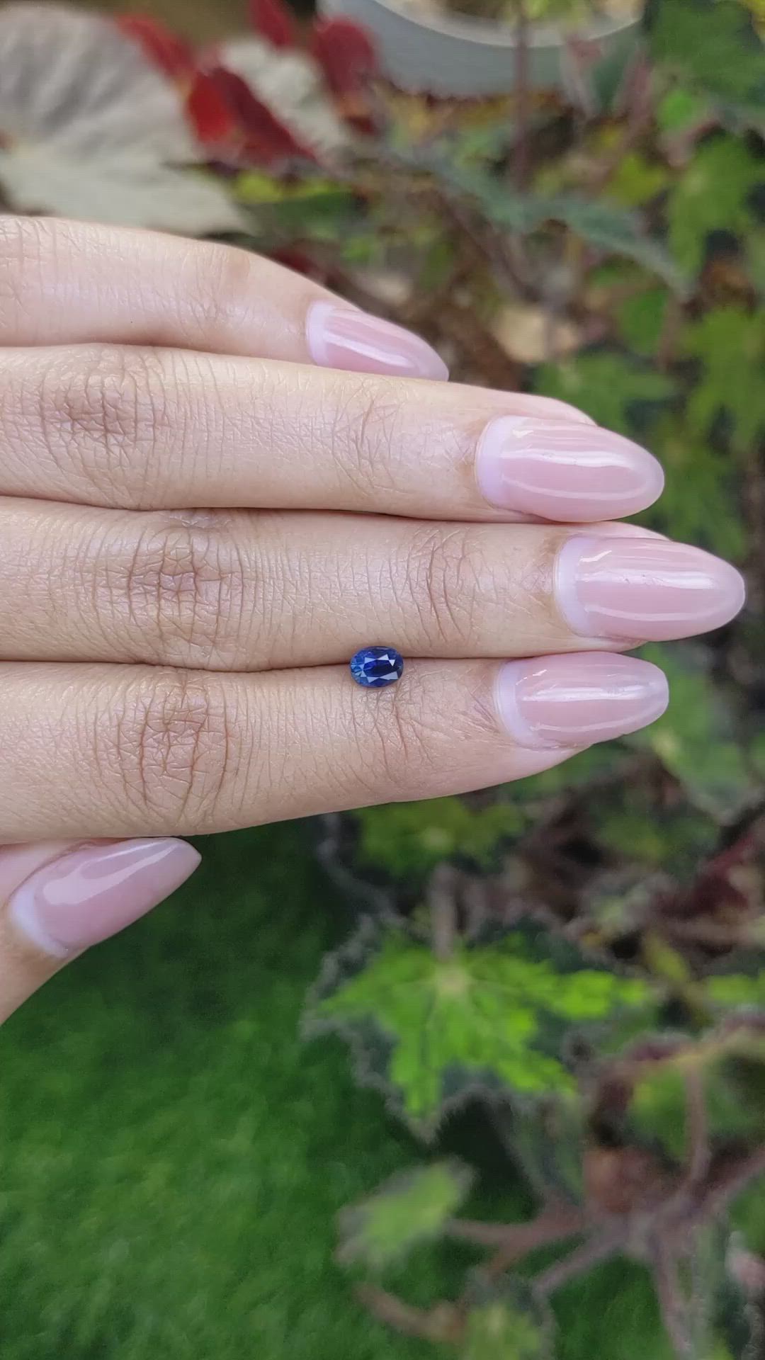 0.59 Ct. Greenish Blue Sapphire from Ceylon (Sri Lanka) Size Video