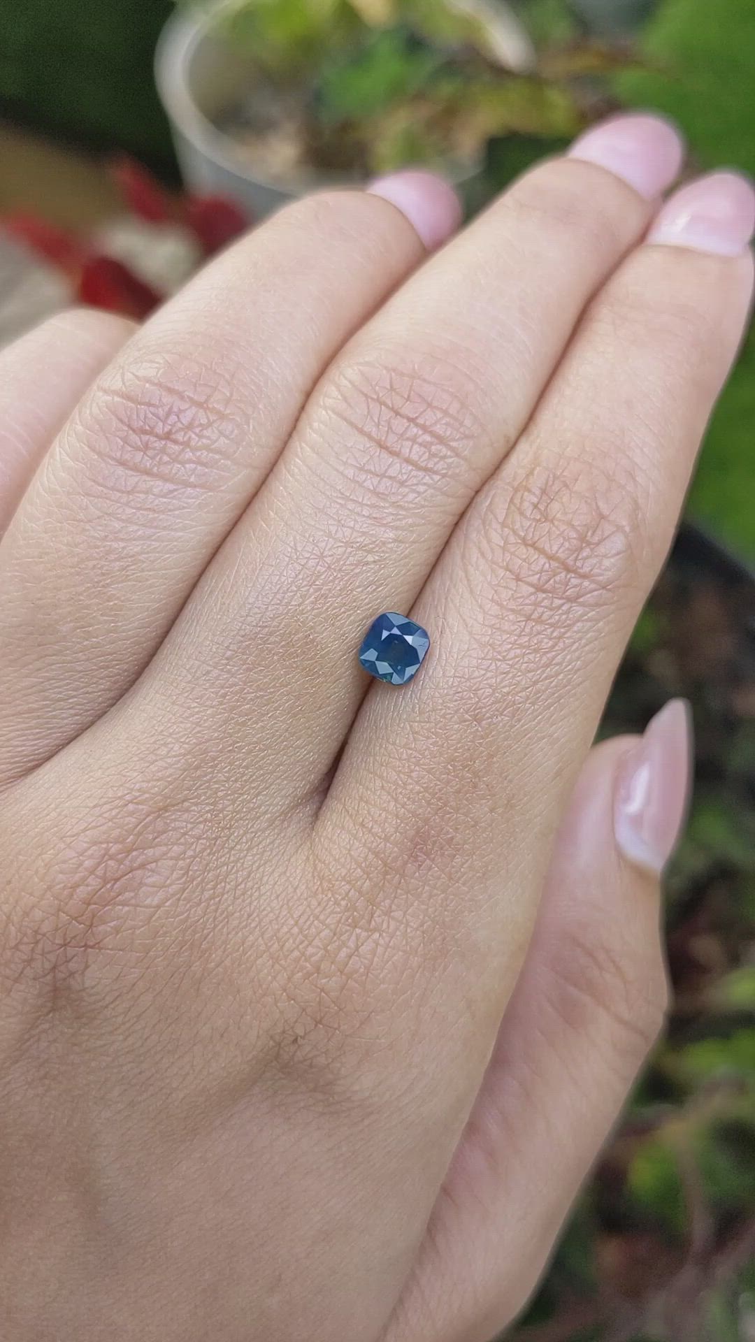 0.85 Ct. Greenish Blue Sapphire from Ceylon (Sri Lanka) Size Video