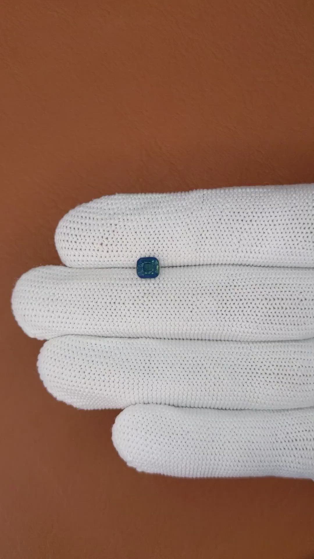 0.85 Ct. Greenish Blue Sapphire from Ceylon (Sri Lanka) Size Video