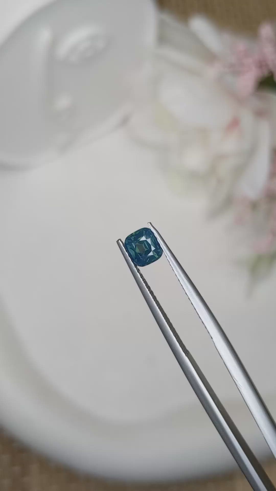 0.85 Ct. Greenish Blue Sapphire from Ceylon (Sri Lanka) Size Video