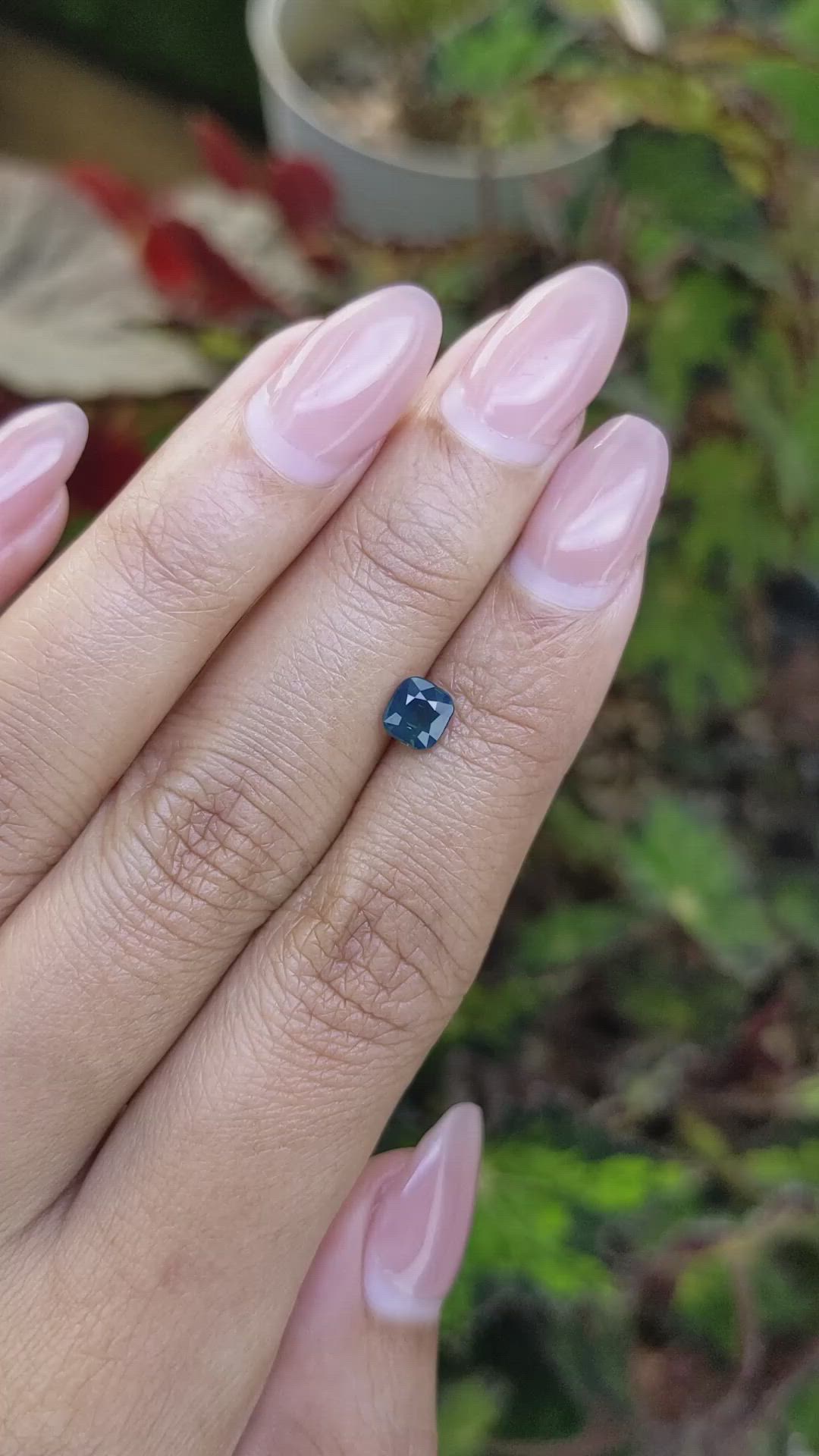 0.85 Ct. Greenish Blue Sapphire from Ceylon (Sri Lanka) Size Video