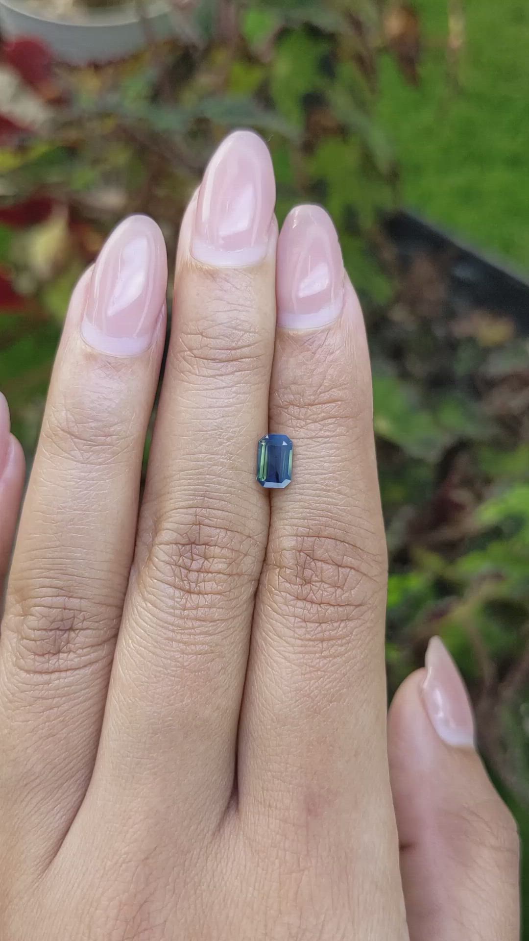0.81 Ct. Greenish Blue Sapphire from Ceylon (Sri Lanka) Size Video