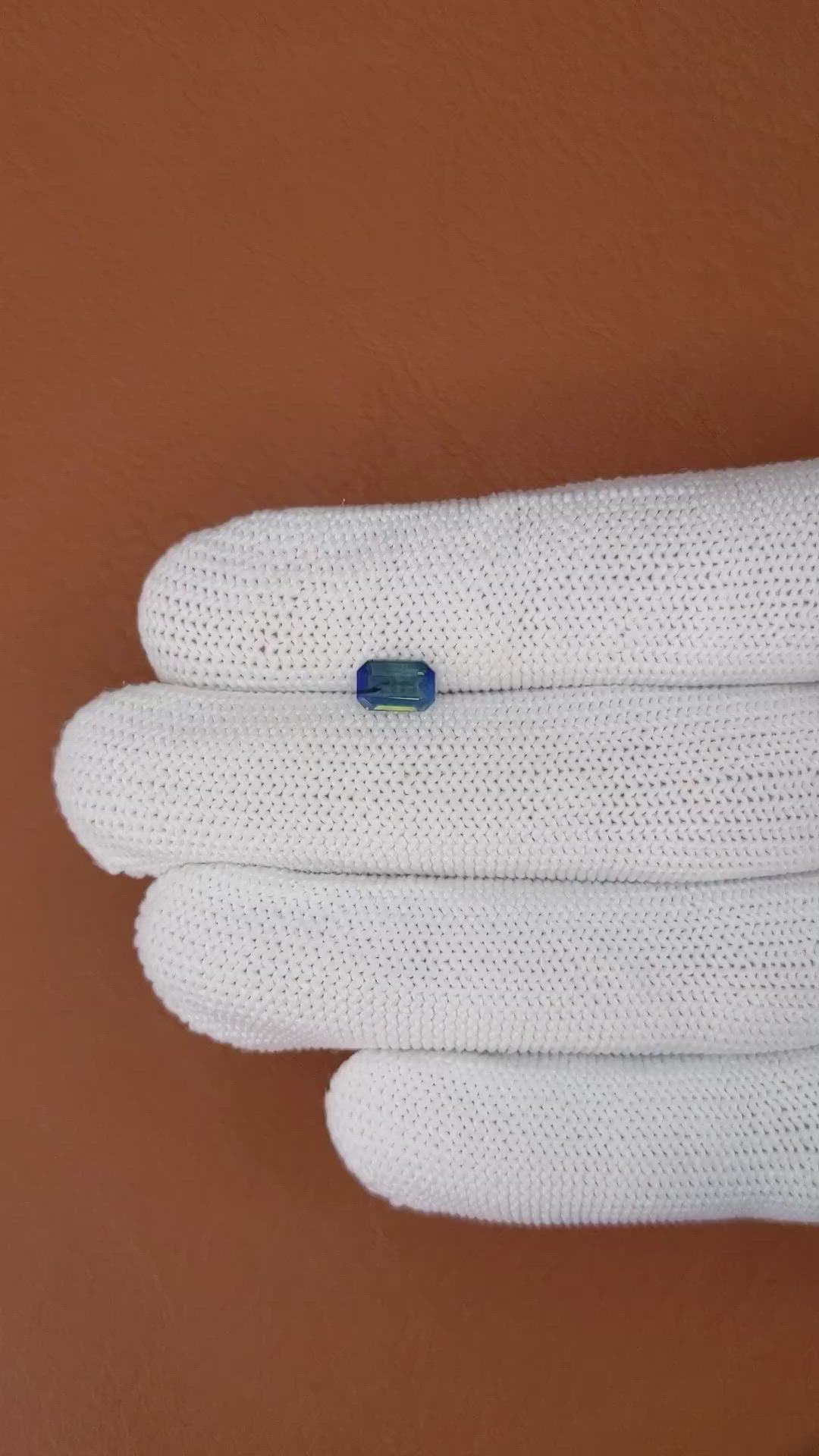 0.81 Ct. Greenish Blue Sapphire from Ceylon (Sri Lanka) Size Video