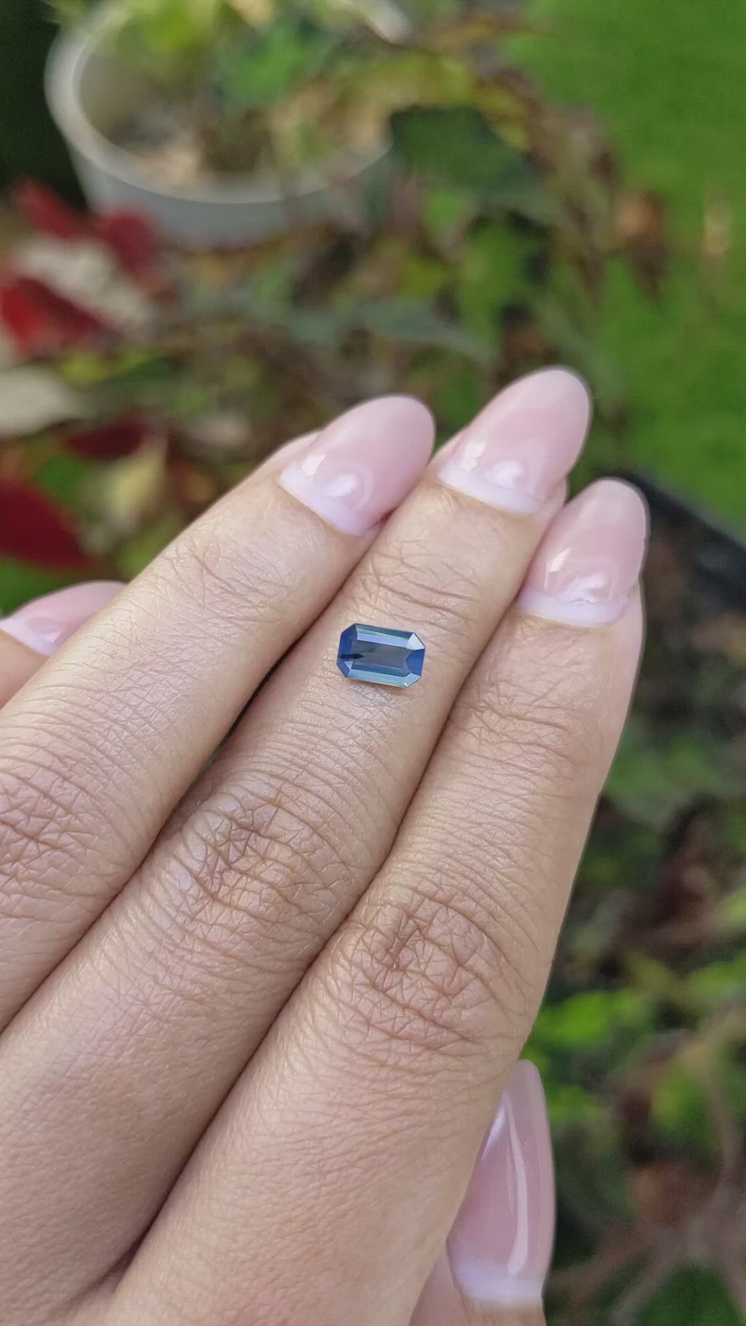 0.81 Ct. Greenish Blue Sapphire from Ceylon (Sri Lanka) Size Video