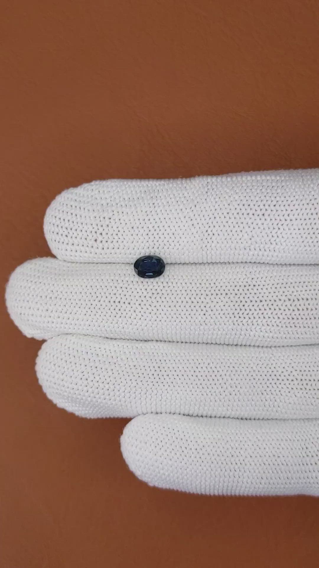 0.75 Ct. Greenish Blue Sapphire from Ceylon (Sri Lanka) Size Video