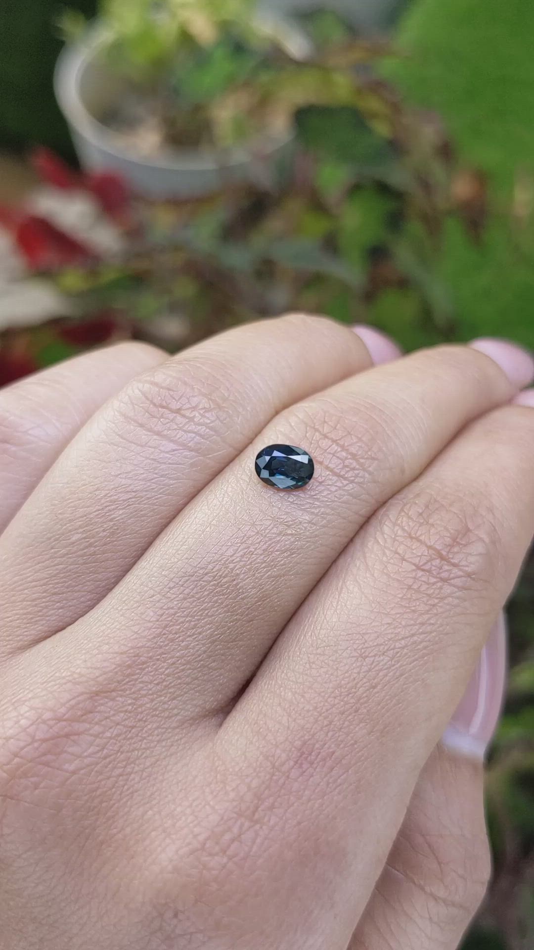 0.75 Ct. Greenish Blue Sapphire from Ceylon (Sri Lanka) Size Video
