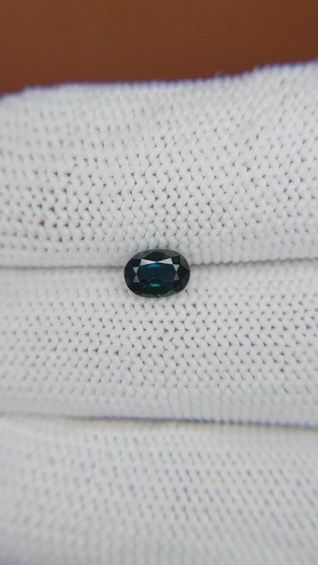 0.75 Ct. Greenish Blue Sapphire from Ceylon (Sri Lanka) Size Video