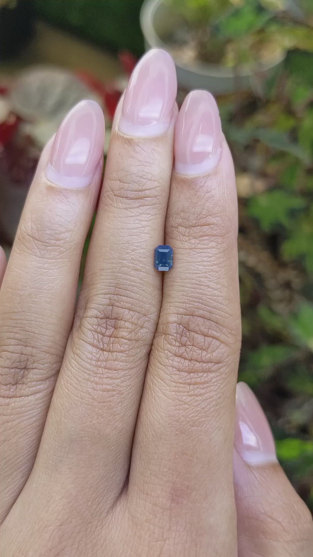 0.48 Ct. Greenish Blue Sapphire from Ceylon (Sri Lanka) Size Video