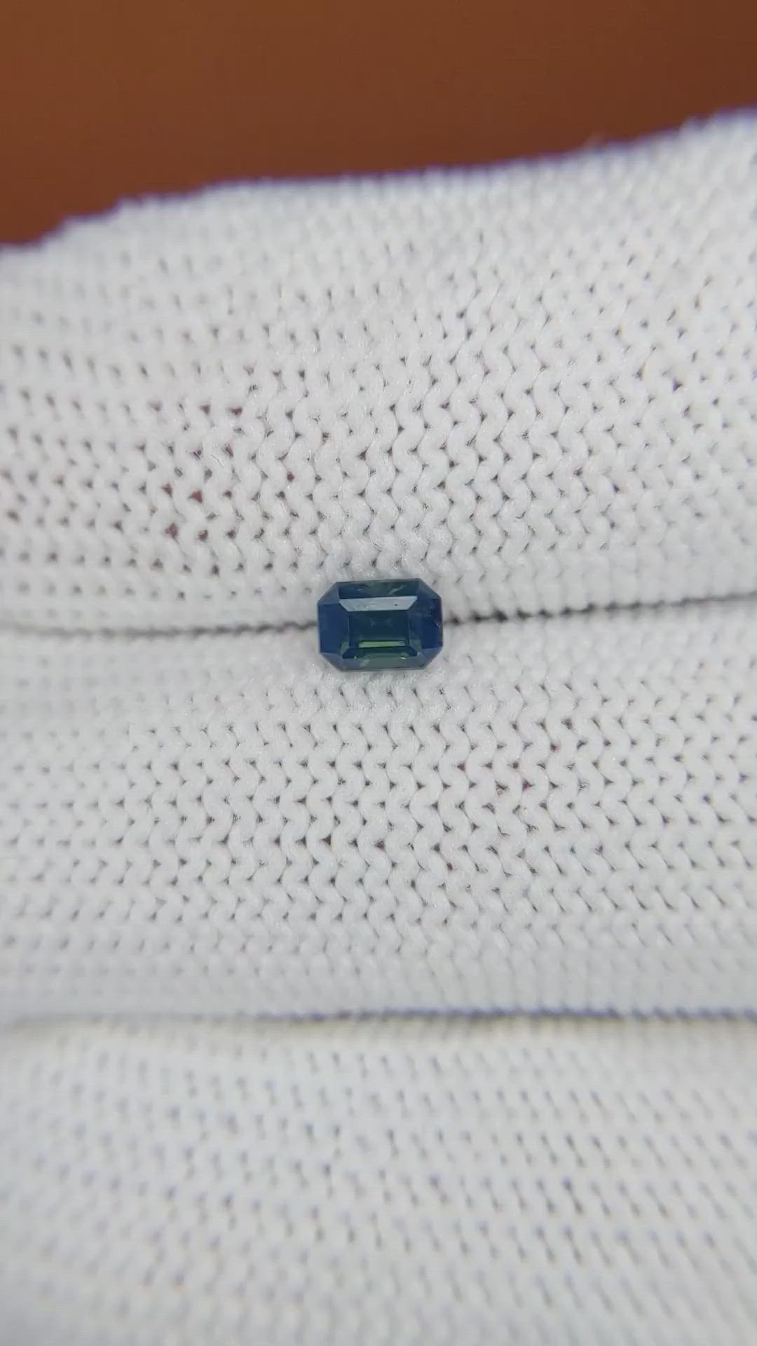 0.48 Ct. Greenish Blue Sapphire from Ceylon (Sri Lanka) Size Video