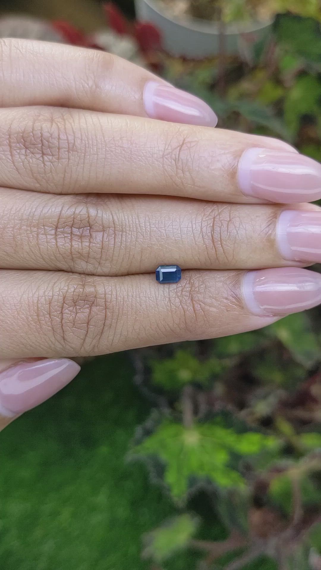 0.48 Ct. Greenish Blue Sapphire from Ceylon (Sri Lanka) Size Video