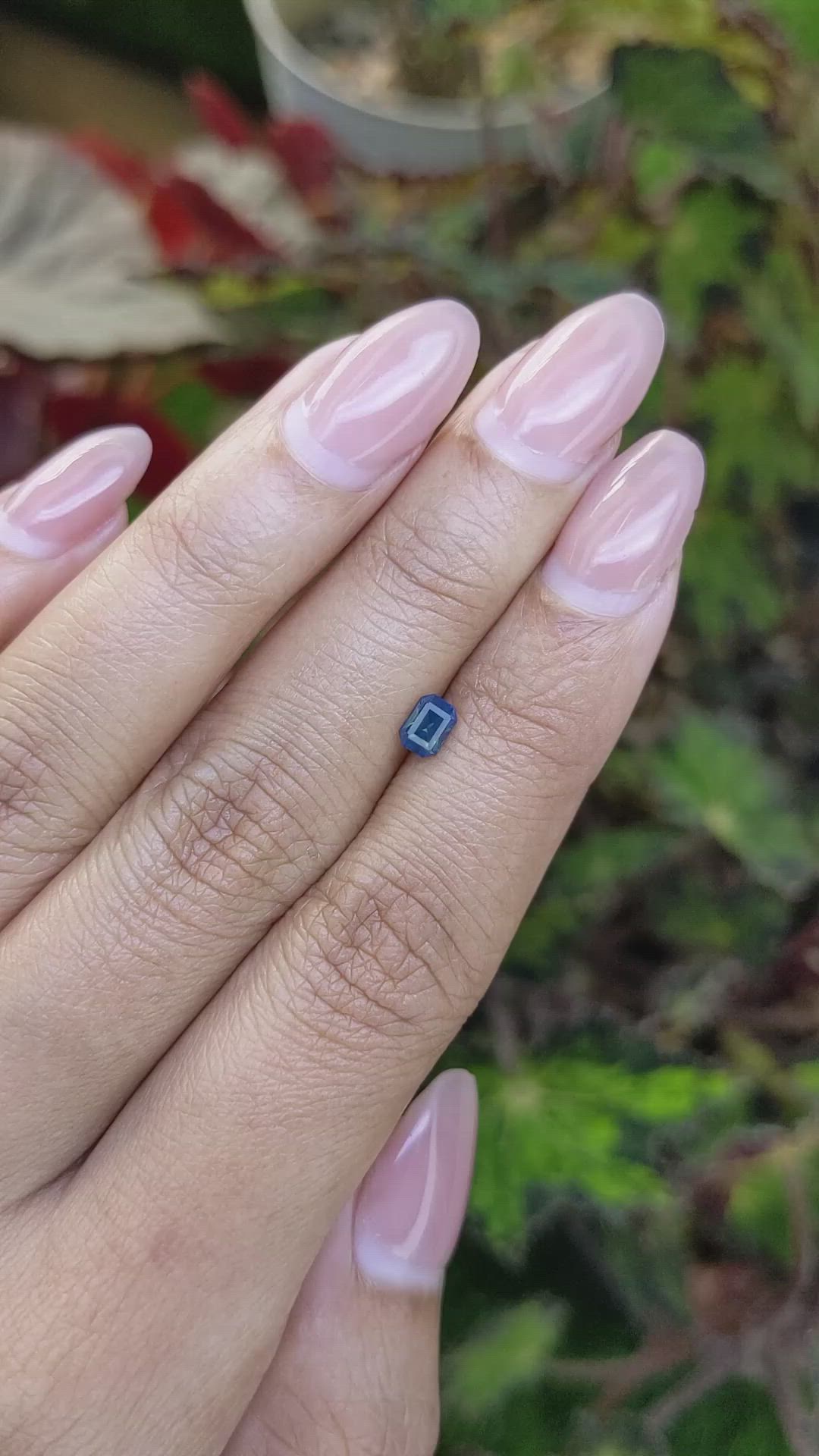 0.48 Ct. Greenish Blue Sapphire from Ceylon (Sri Lanka) Size Video