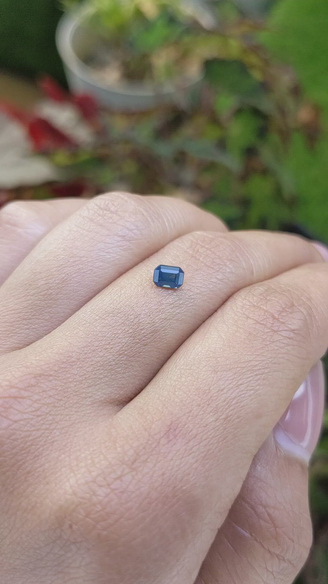 0.48 Ct. Greenish Blue Sapphire from Ceylon (Sri Lanka) Size Video