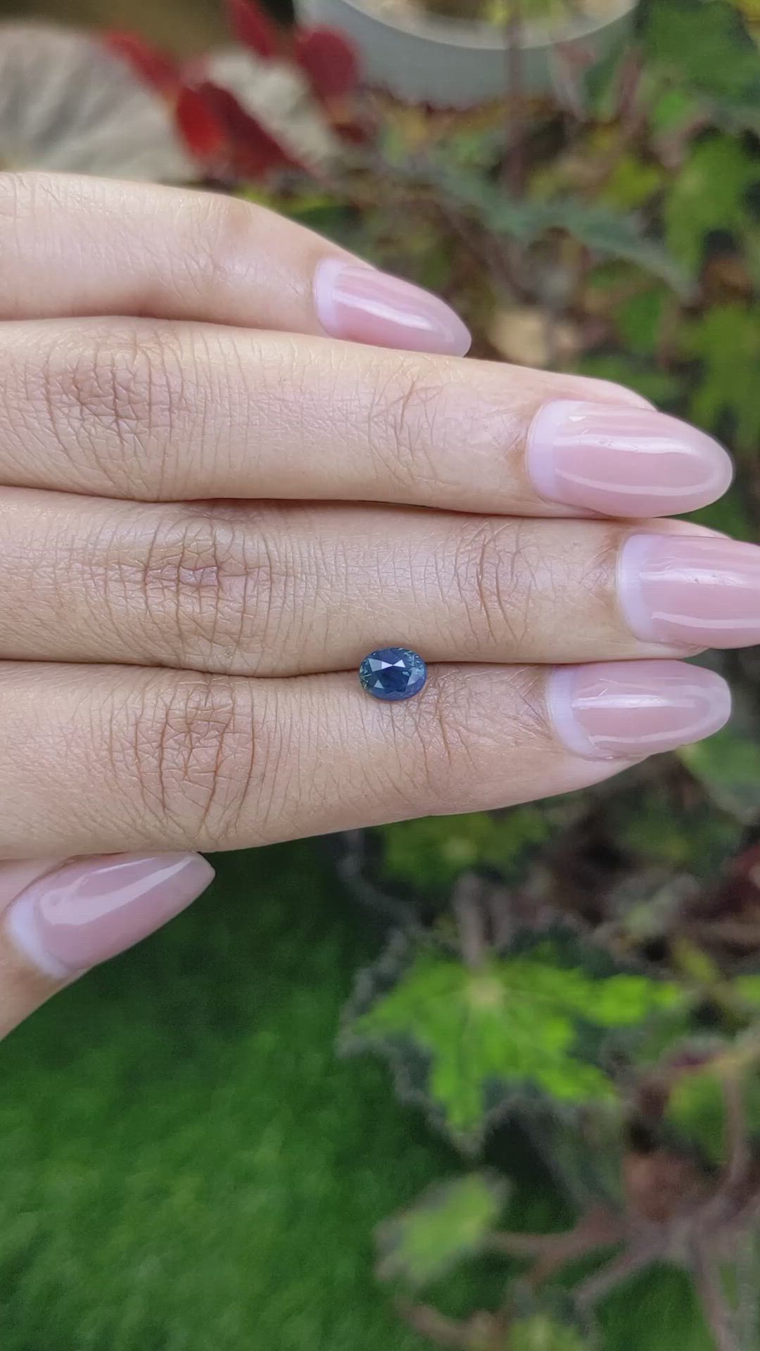 0.95 Ct. Greenish Blue Sapphire from Ceylon (Sri Lanka) Size Video