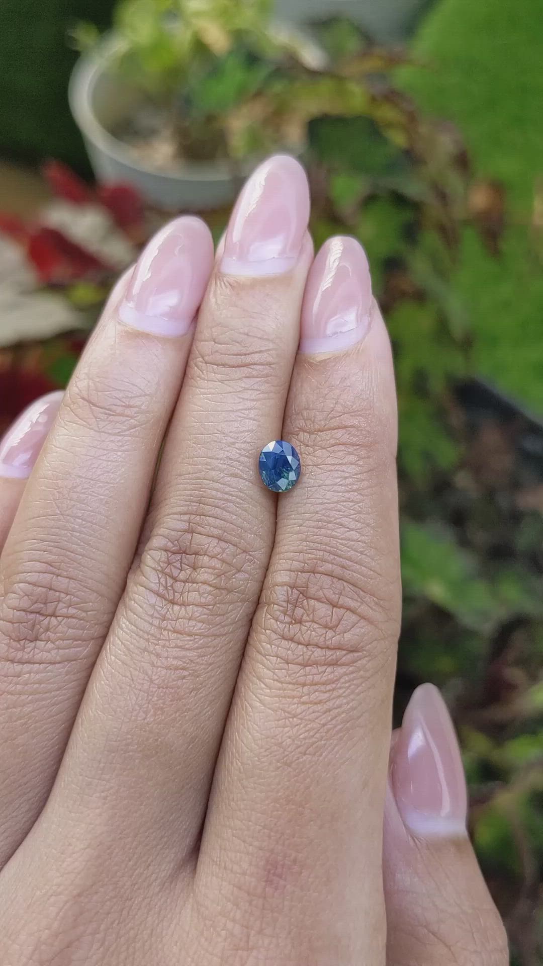 0.95 Ct. Greenish Blue Sapphire from Ceylon (Sri Lanka) Size Video