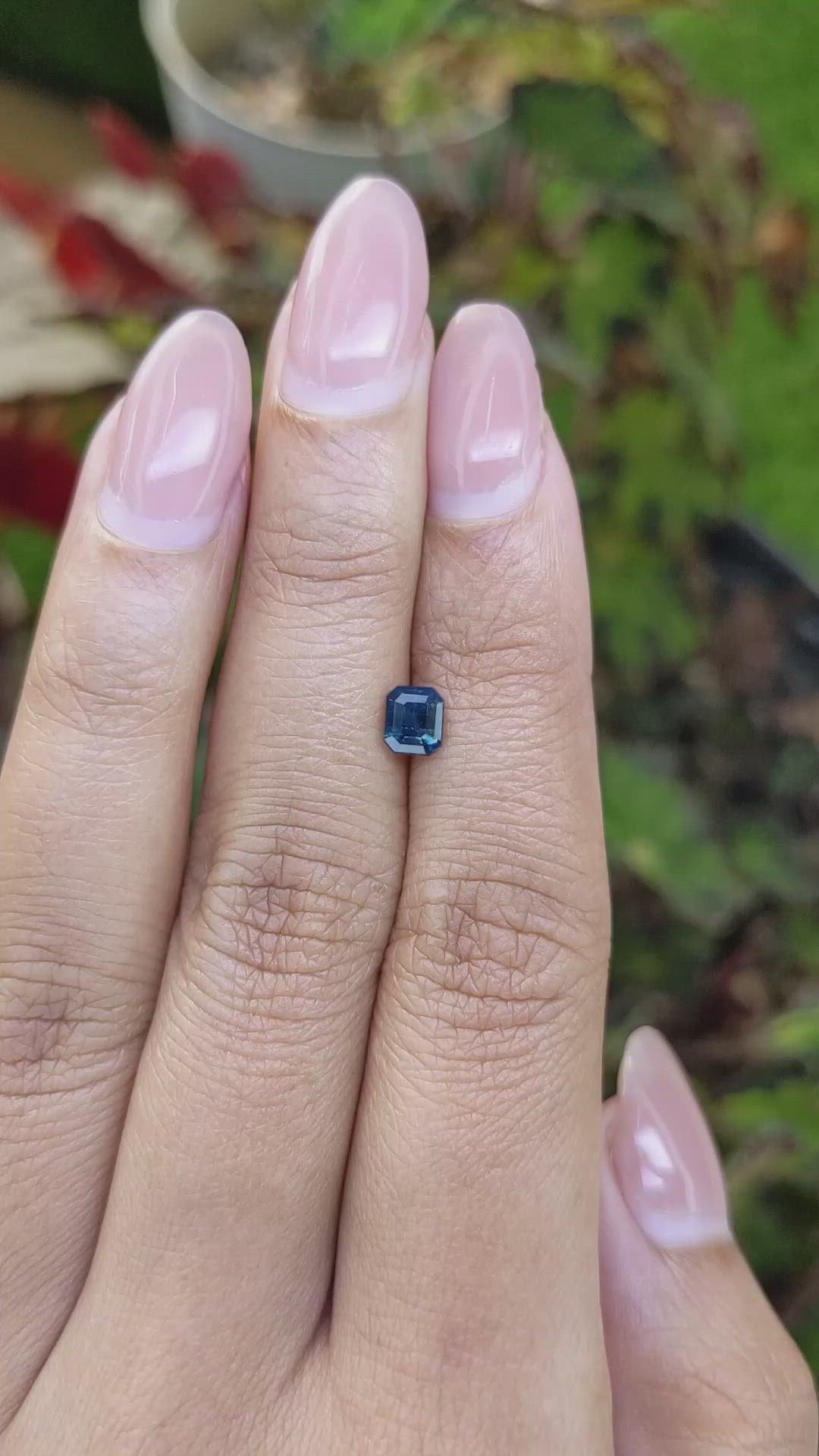 0.67 Ct. Greenish Blue Sapphire from Ceylon (Sri Lanka) Size Video