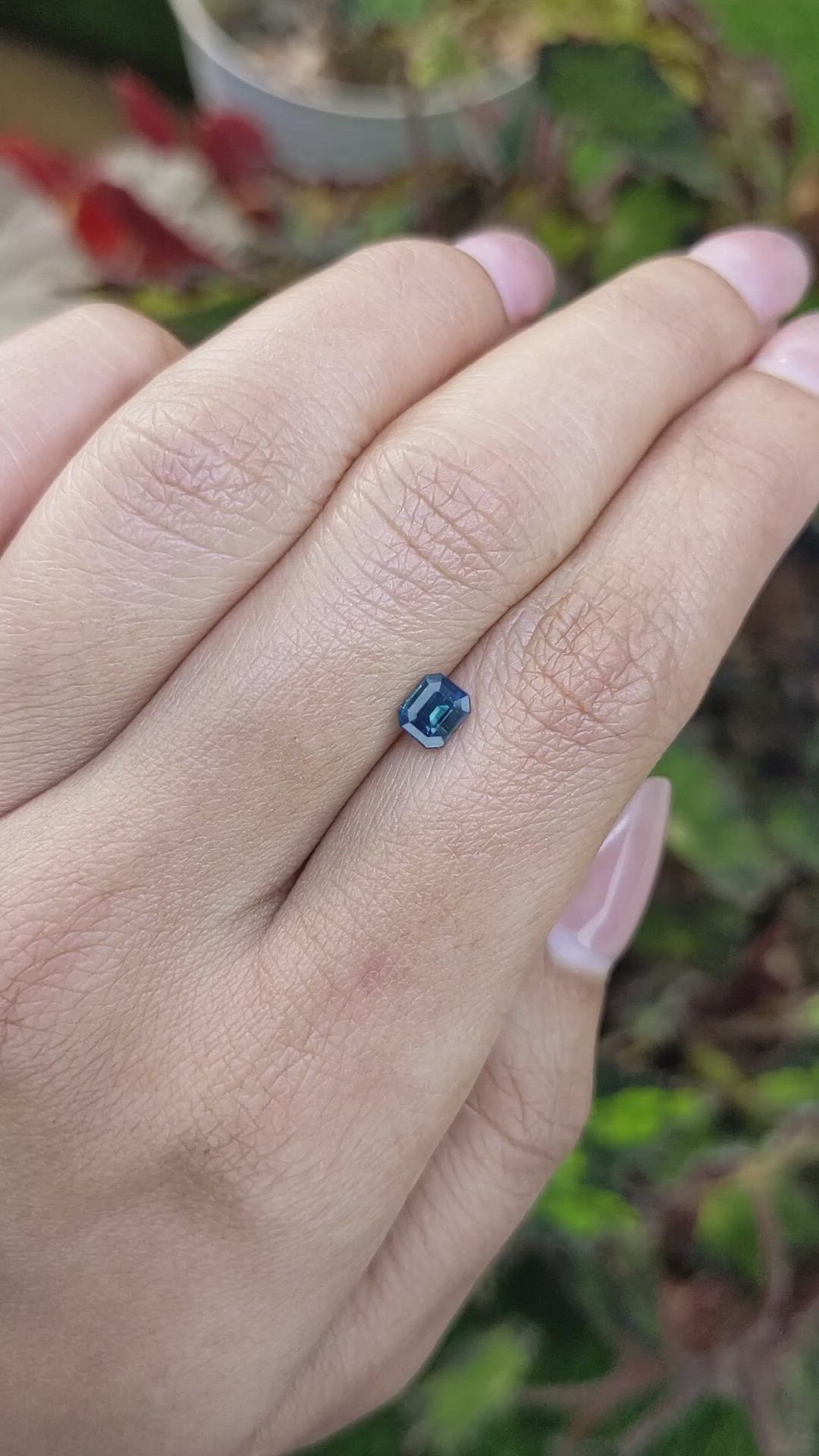 0.67 Ct. Greenish Blue Sapphire from Ceylon (Sri Lanka) Size Video