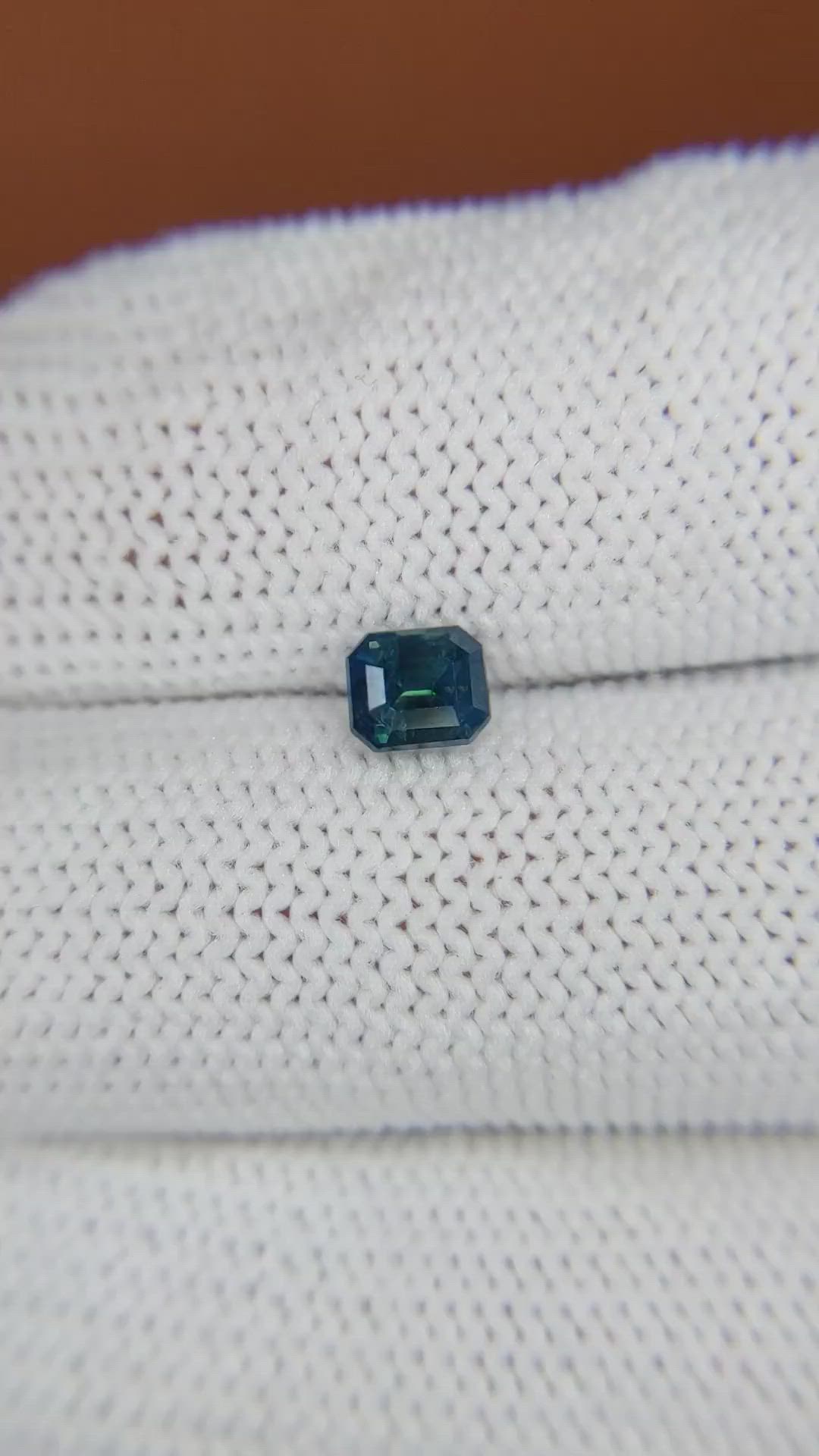 0.67 Ct. Greenish Blue Sapphire from Ceylon (Sri Lanka) Size Video