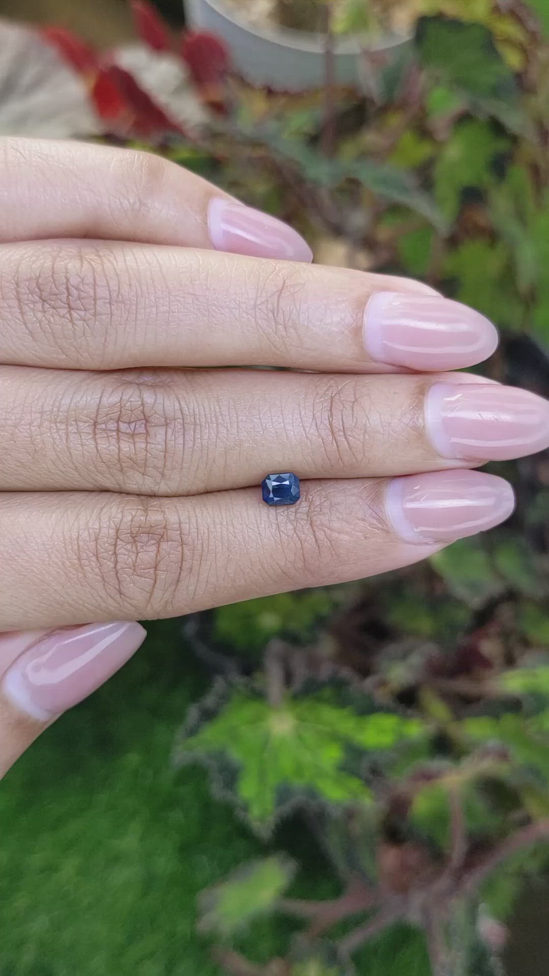 0.66 Ct. Greenish Blue Sapphire from Ceylon (Sri Lanka) Size Video