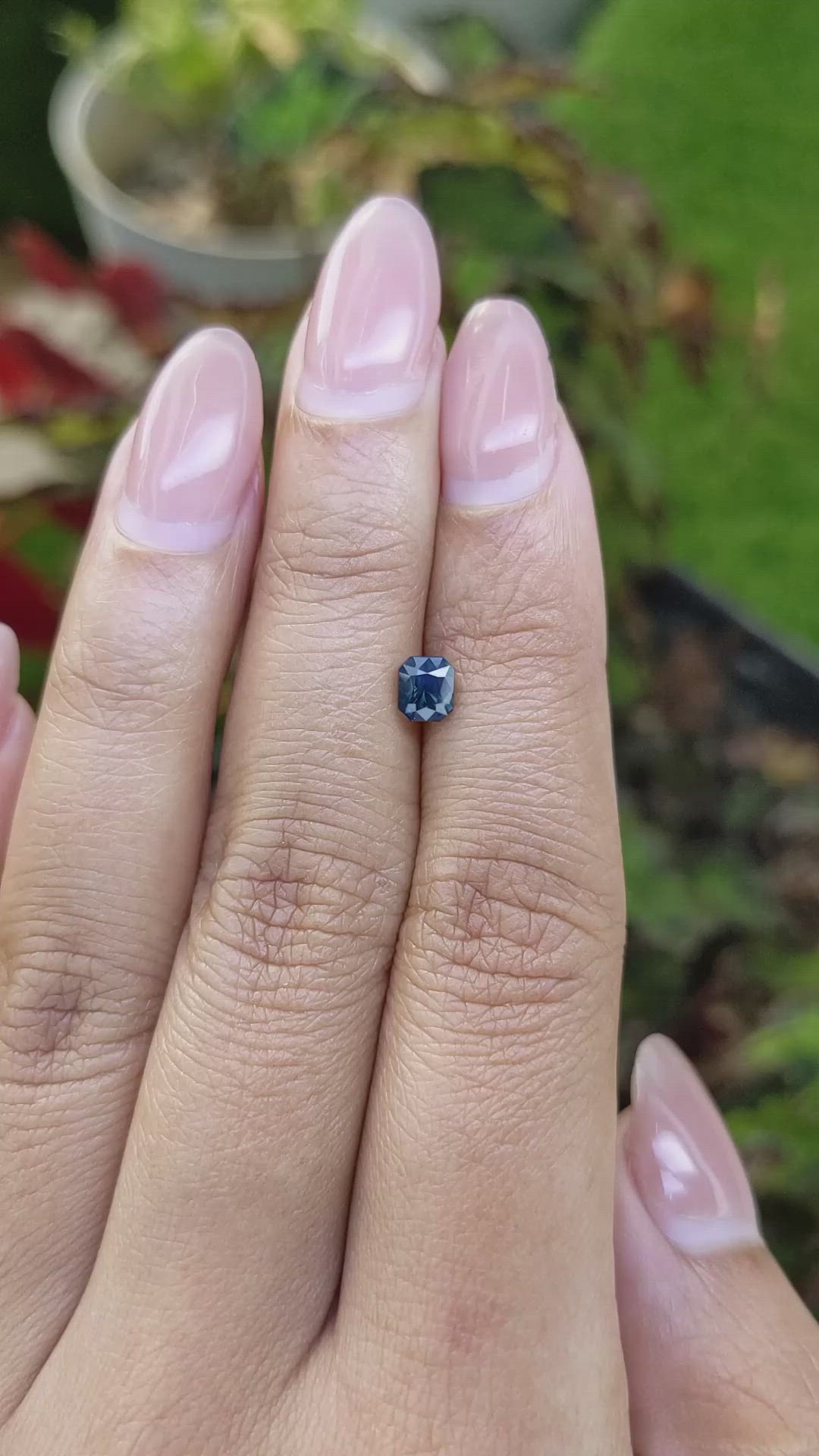 0.66 Ct. Greenish Blue Sapphire from Ceylon (Sri Lanka) Size Video