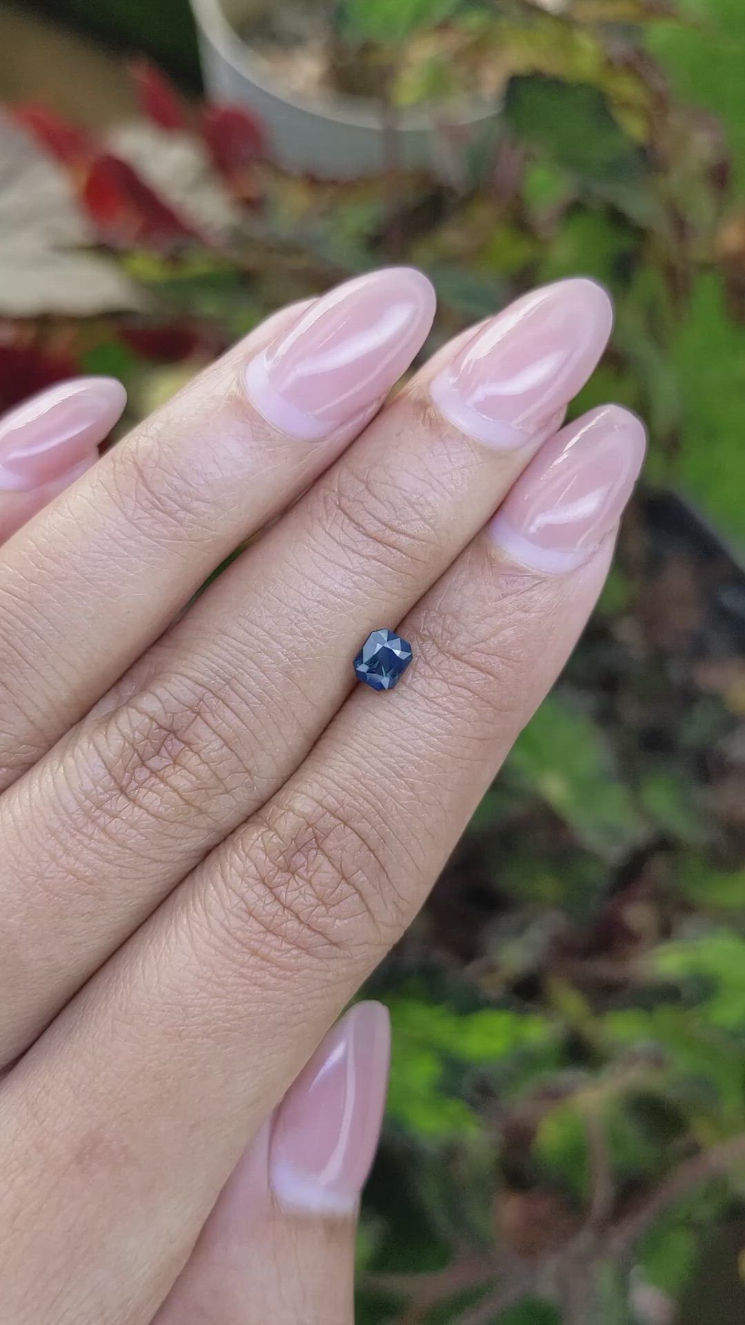 0.66 Ct. Greenish Blue Sapphire from Ceylon (Sri Lanka) Size Video