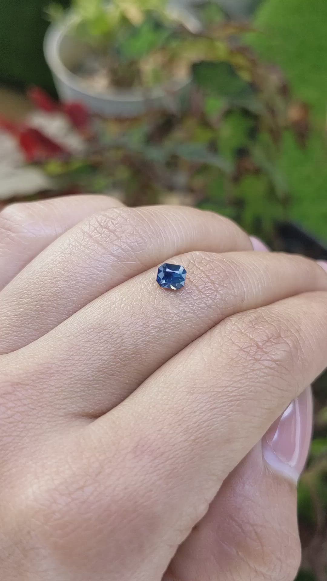 0.66 Ct. Greenish Blue Sapphire from Ceylon (Sri Lanka) Size Video
