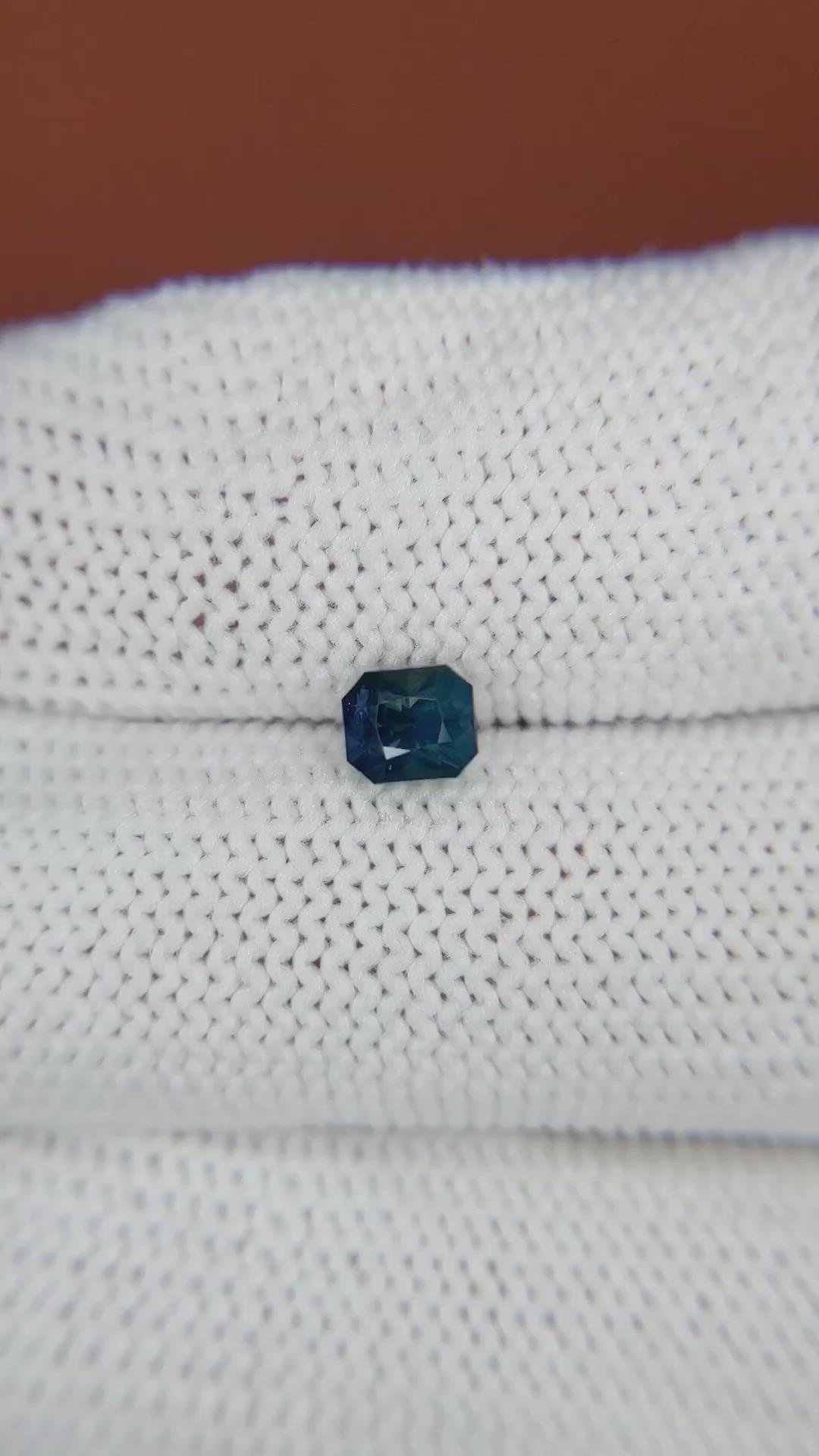 0.66 Ct. Greenish Blue Sapphire from Ceylon (Sri Lanka) Size Video