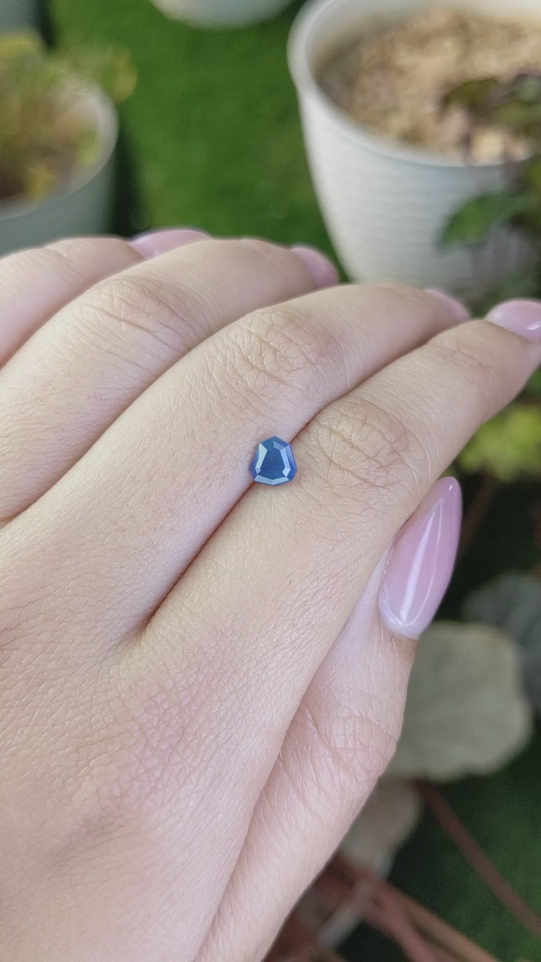 0.78 Ct. Greenish Blue Sapphire from Madagascar Size Video