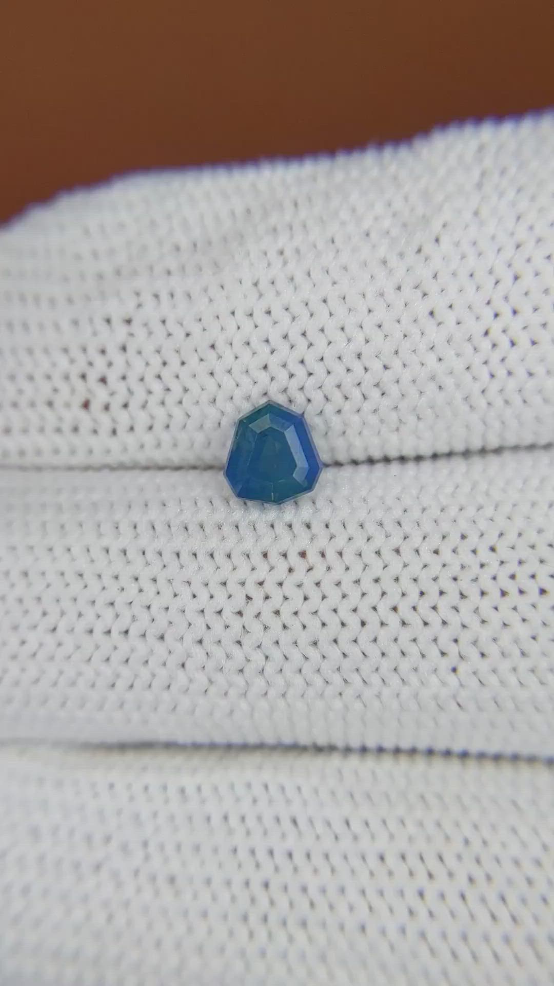 0.78 Ct. Greenish Blue Sapphire from Madagascar Size Video
