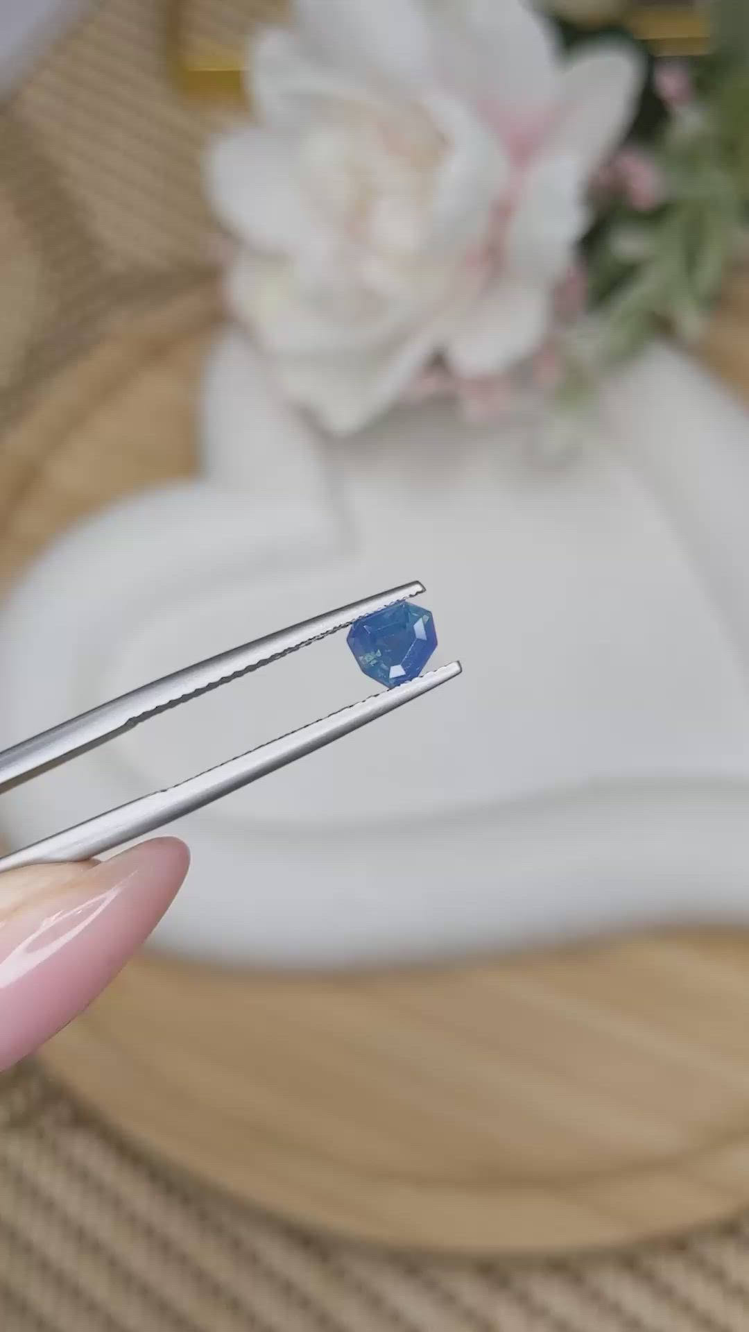 0.78 Ct. Greenish Blue Sapphire from Madagascar Size Video