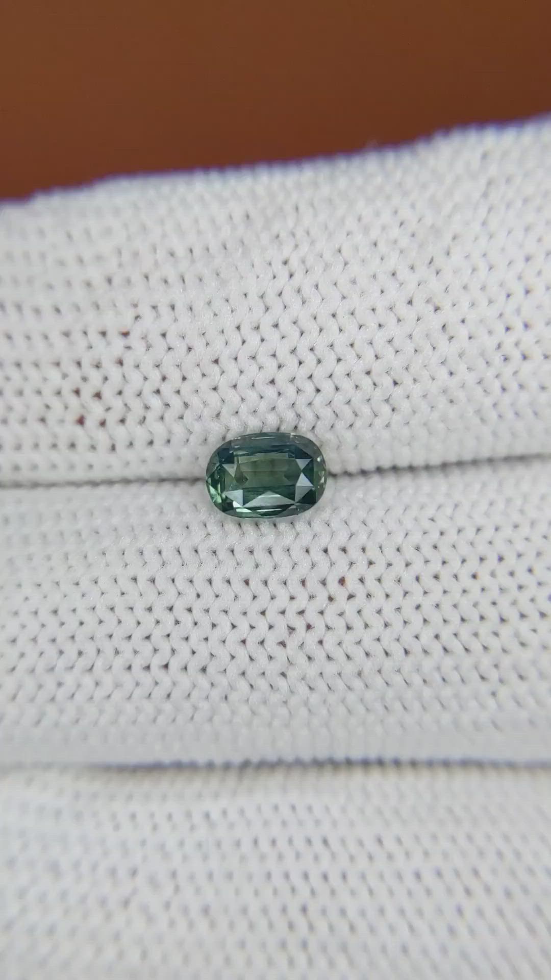 0.83 Ct. Greenish Blue Sapphire from Ceylon (Sri Lanka) Size Video