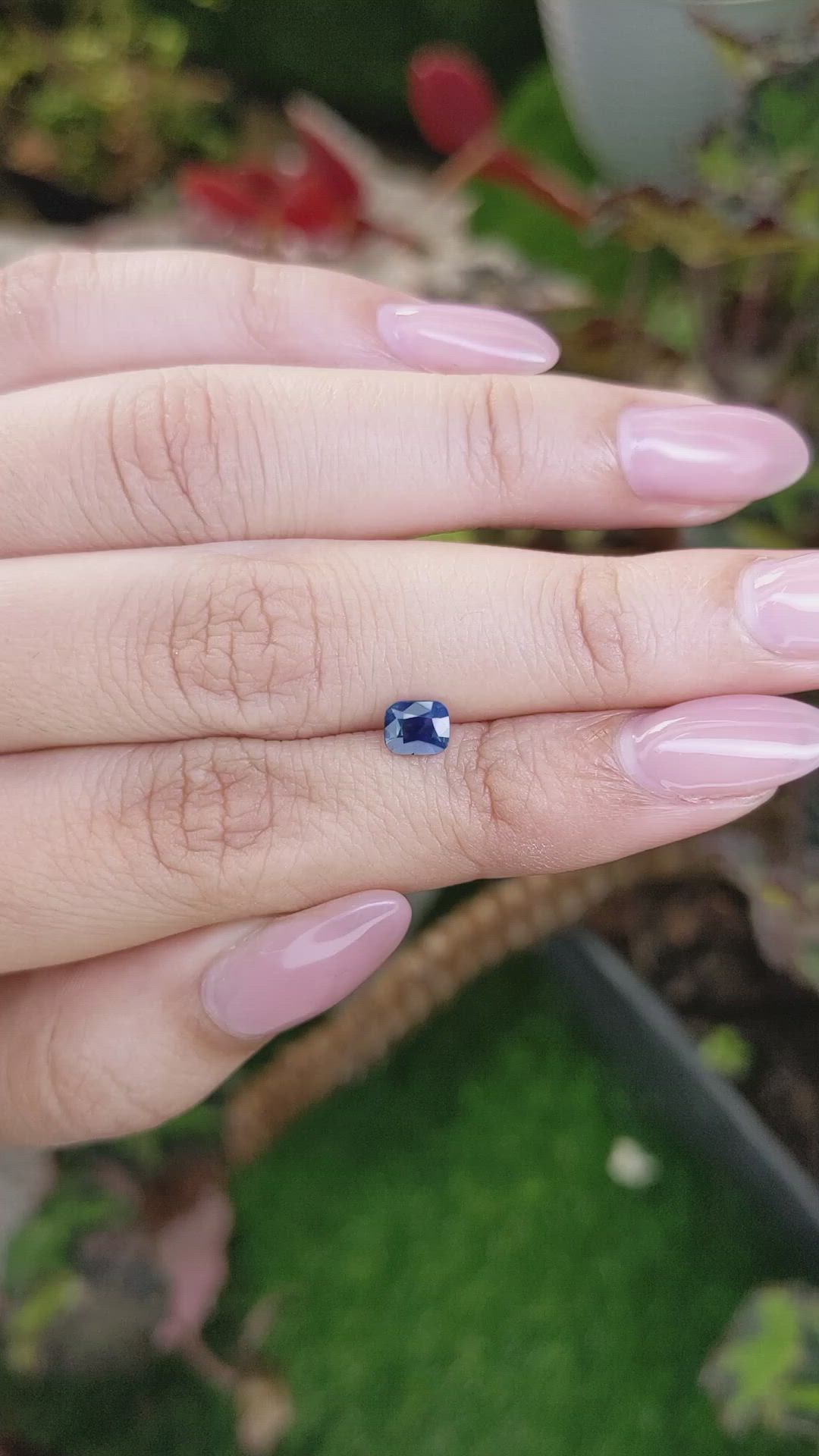 0.56 Ct. Greenish Blue Sapphire from Madagascar Size Video