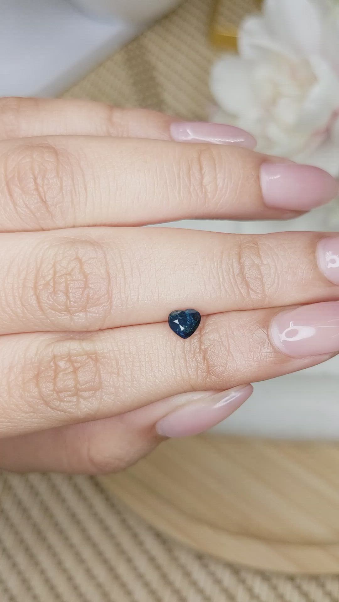 0.71 Ct. Greenish Blue Sapphire from Ceylon (Sri Lanka) Size Video