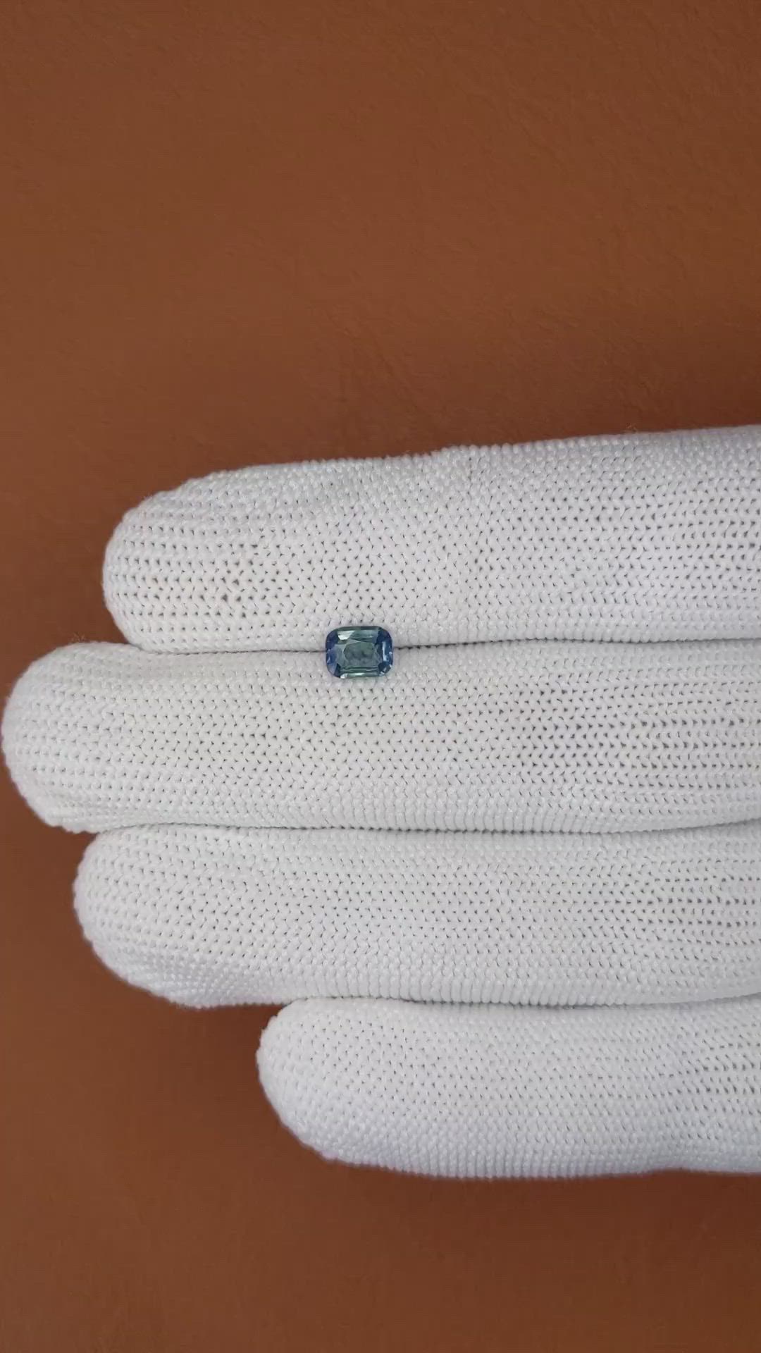 0.65 Ct. Bluish Green Sapphire from Madagascar Size Video