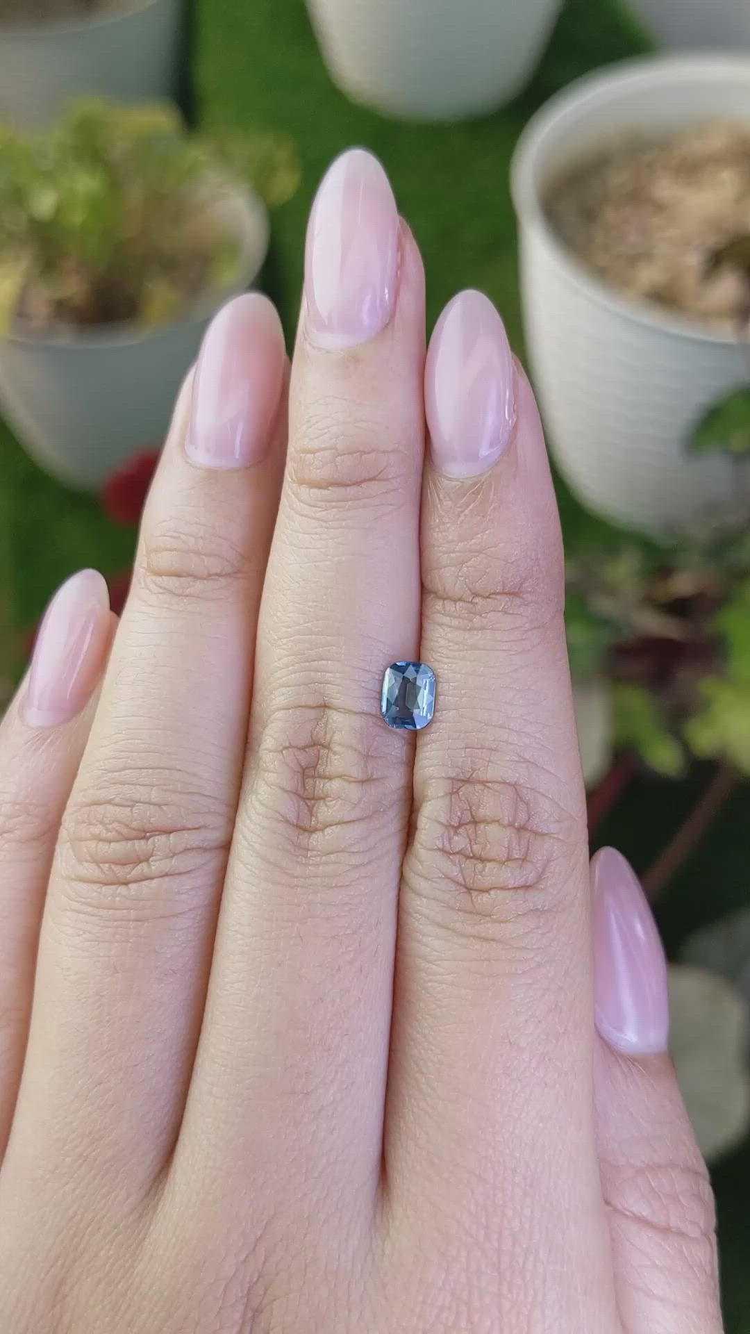 0.65 Ct. Bluish Green Sapphire from Madagascar Size Video