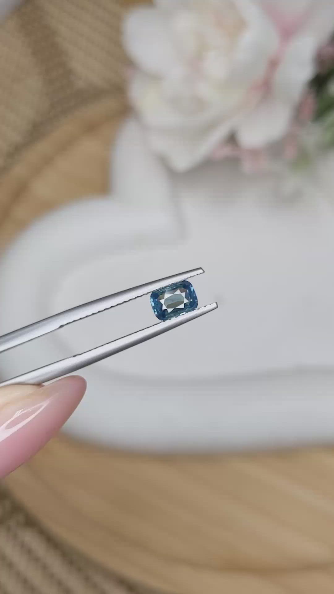 0.65 Ct. Bluish Green Sapphire from Madagascar Size Video