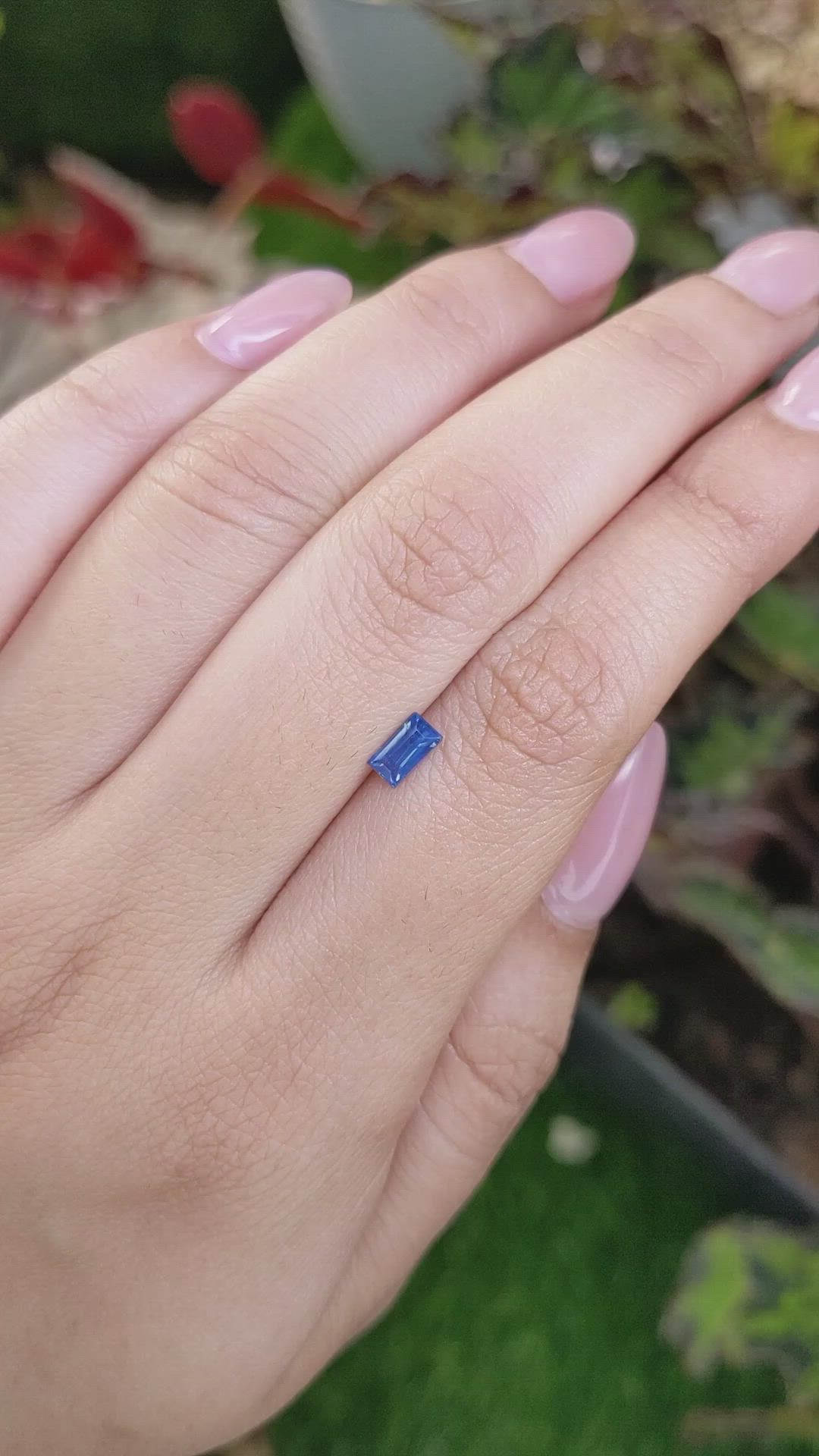 0.47 Ct. Greenish Blue Sapphire from Madagascar Size Video
