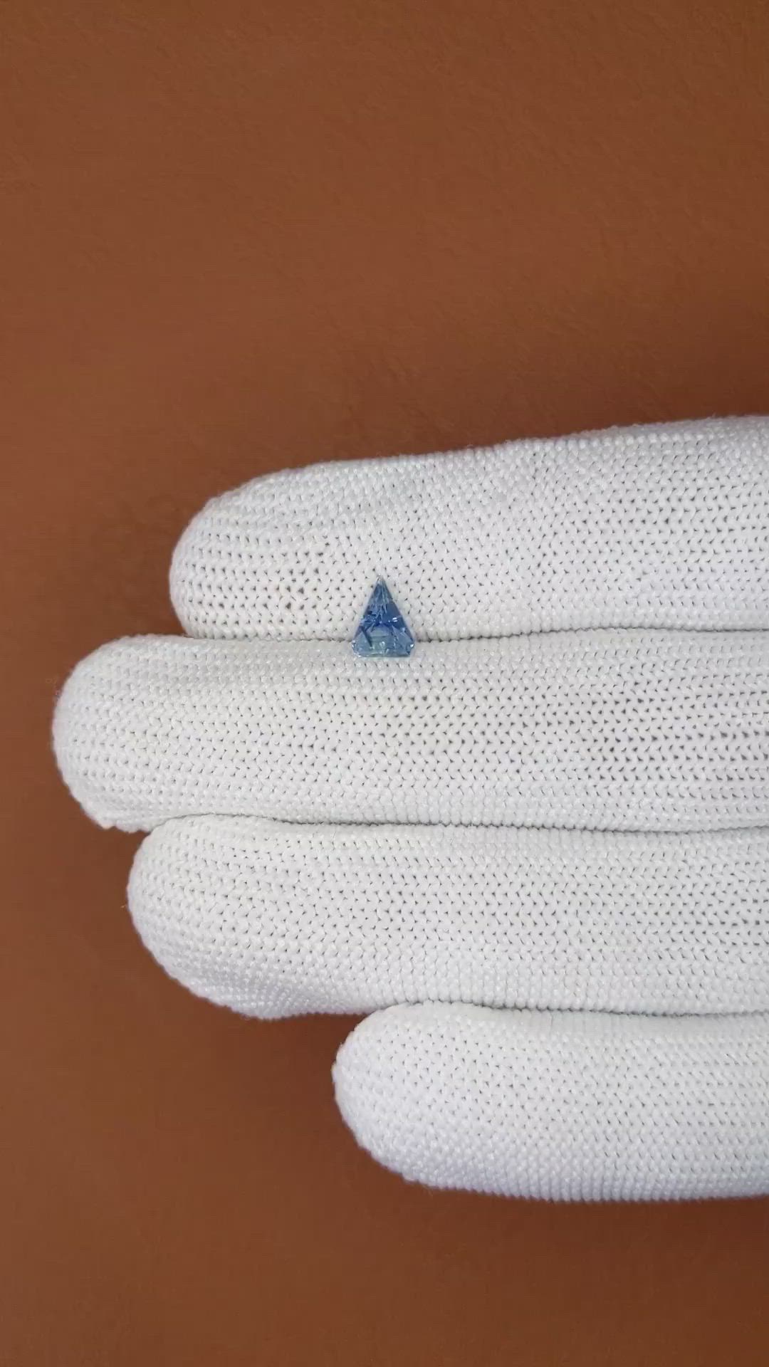 0.75 Ct. Greenish Blue Sapphire from Ceylon (Sri Lanka) Size Video
