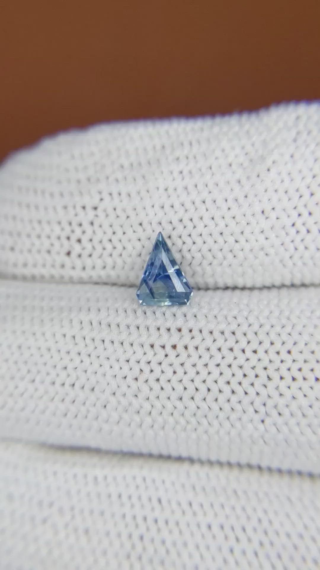 0.75 Ct. Greenish Blue Sapphire from Ceylon (Sri Lanka) Size Video