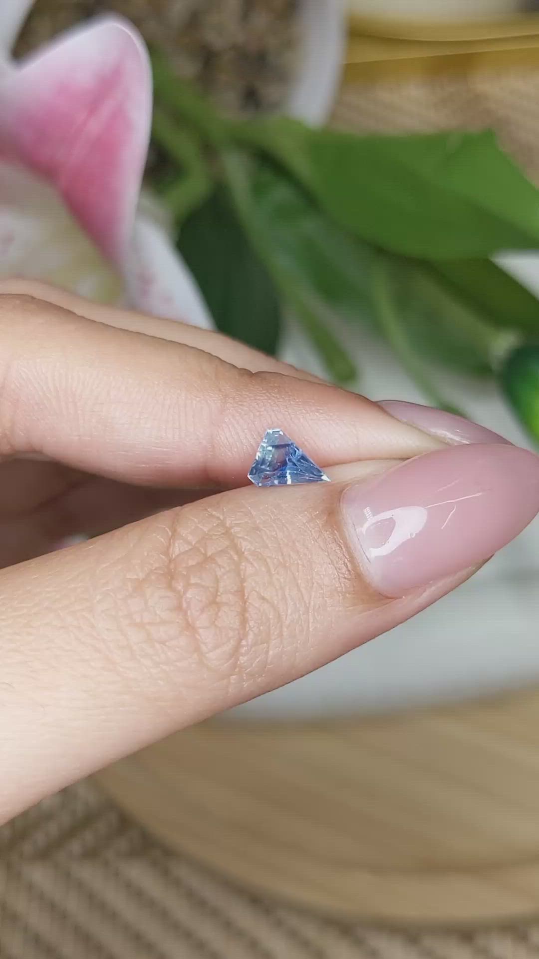 0.75 Ct. Greenish Blue Sapphire from Ceylon (Sri Lanka) Size Video