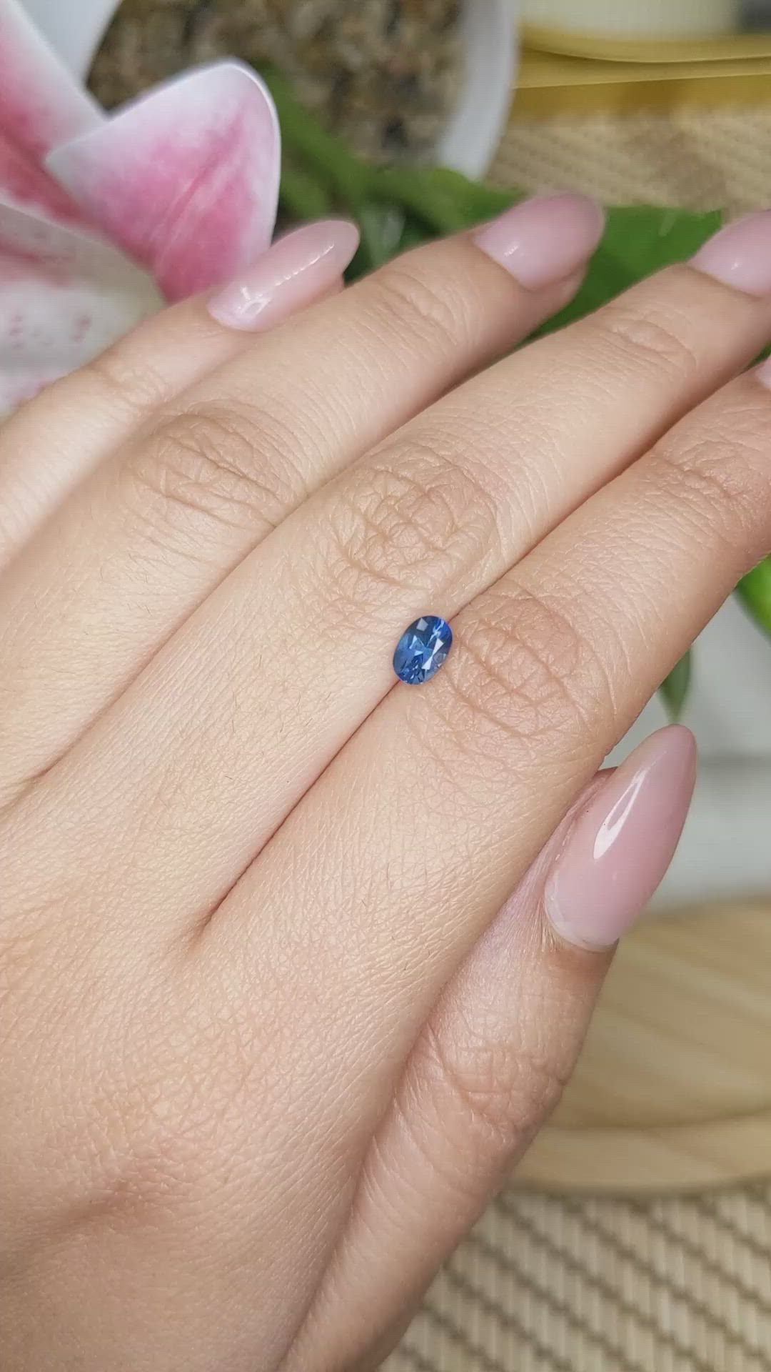 0.61 Ct. Blue Sapphire from Ceylon (Sri Lanka) Size Video