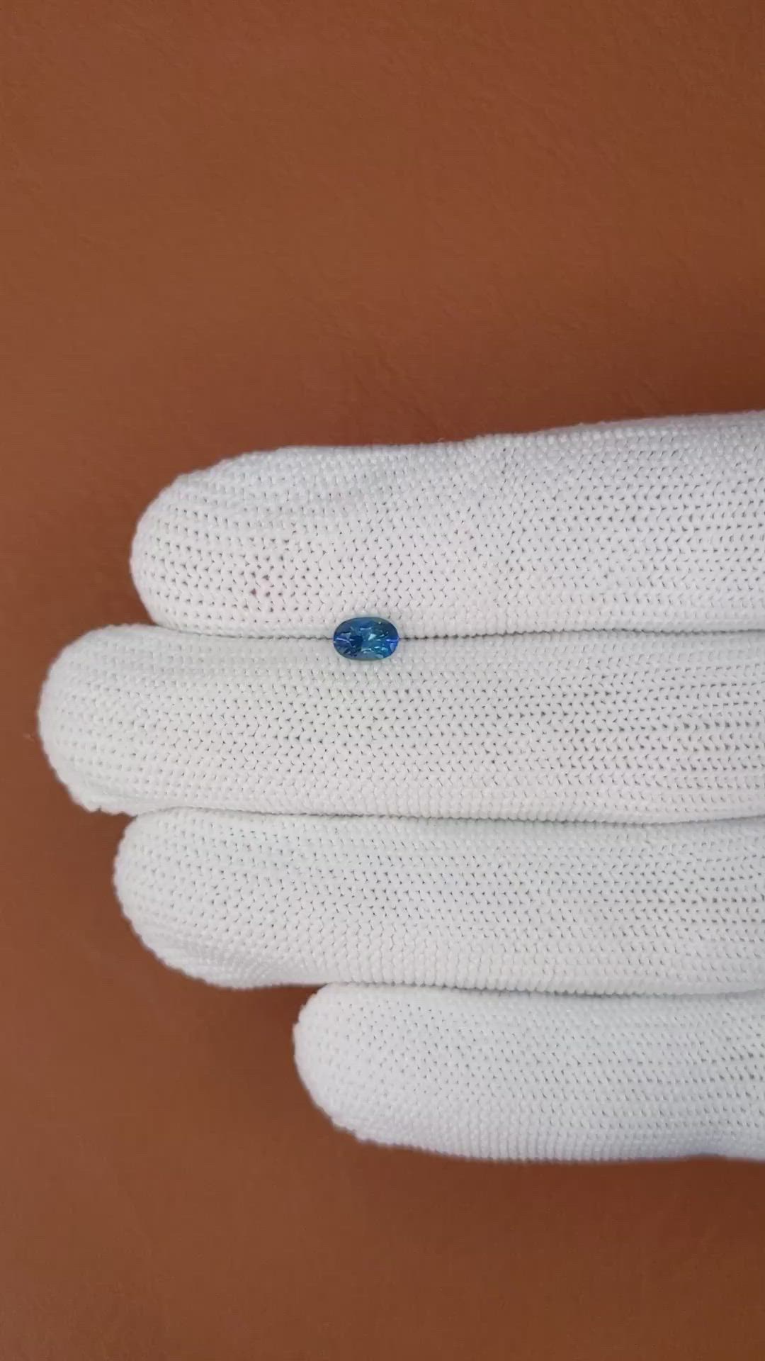 0.61 Ct. Blue Sapphire from Ceylon (Sri Lanka) Size Video