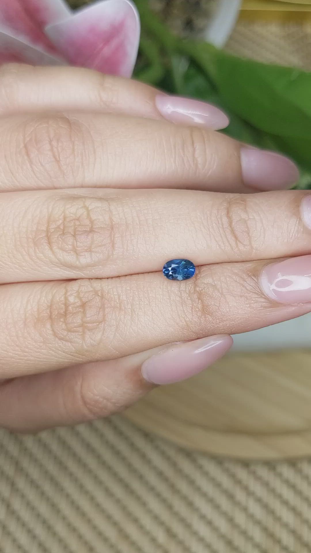 0.61 Ct. Blue Sapphire from Ceylon (Sri Lanka) Size Video