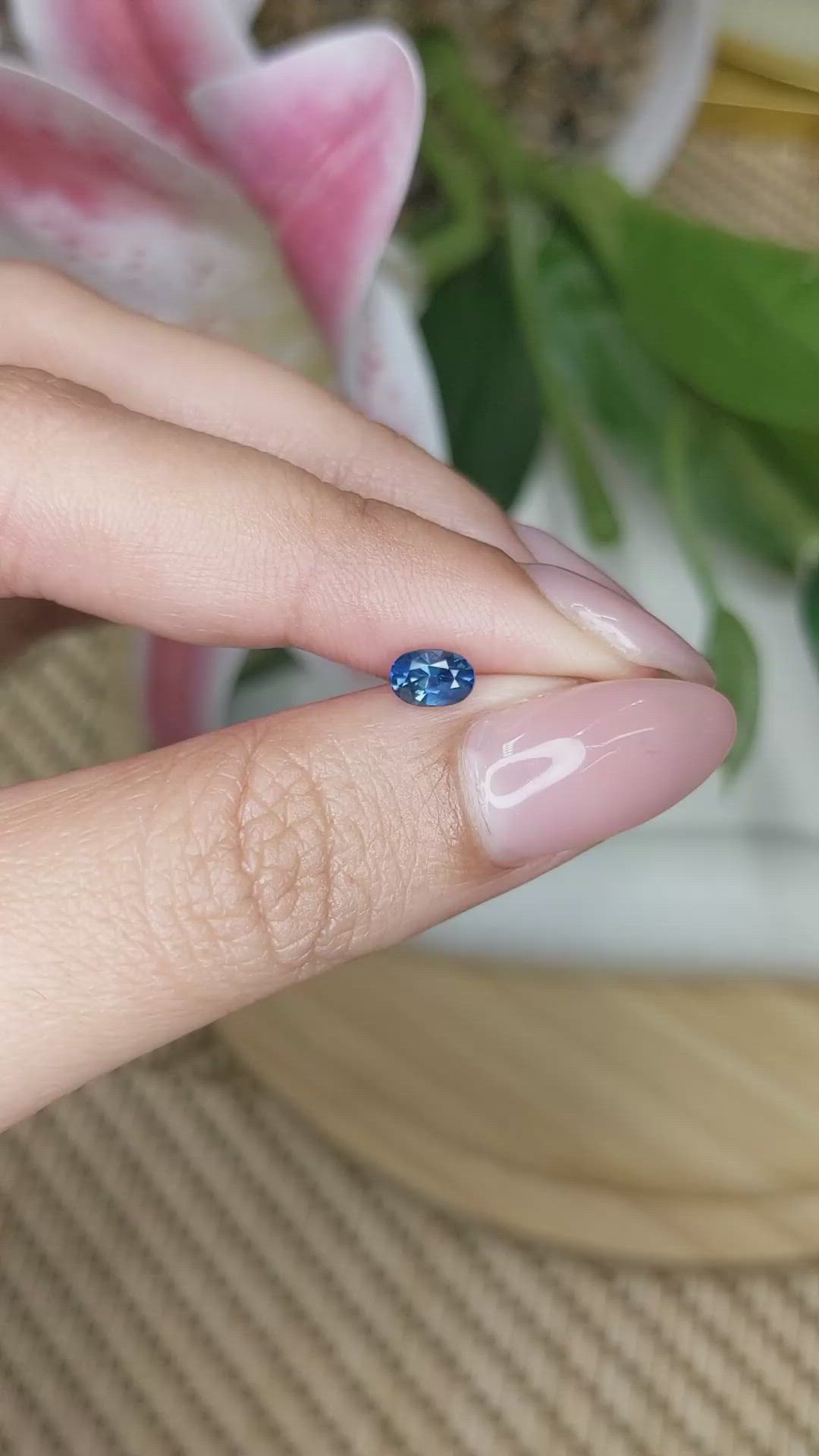 0.61 Ct. Blue Sapphire from Ceylon (Sri Lanka) Size Video