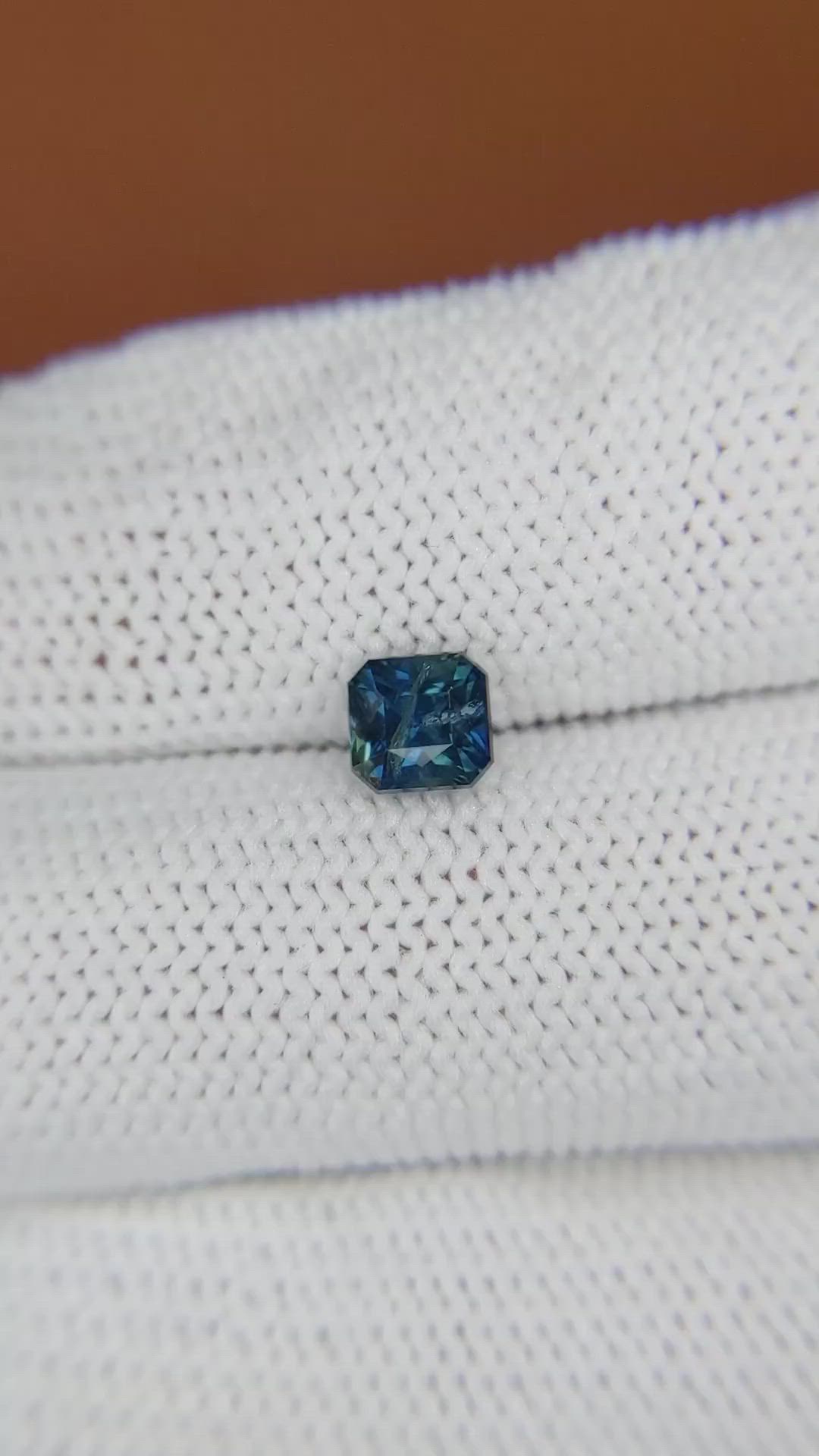 1.09 Ct. Greenish Blue Sapphire from Ceylon (Sri Lanka) Size Video