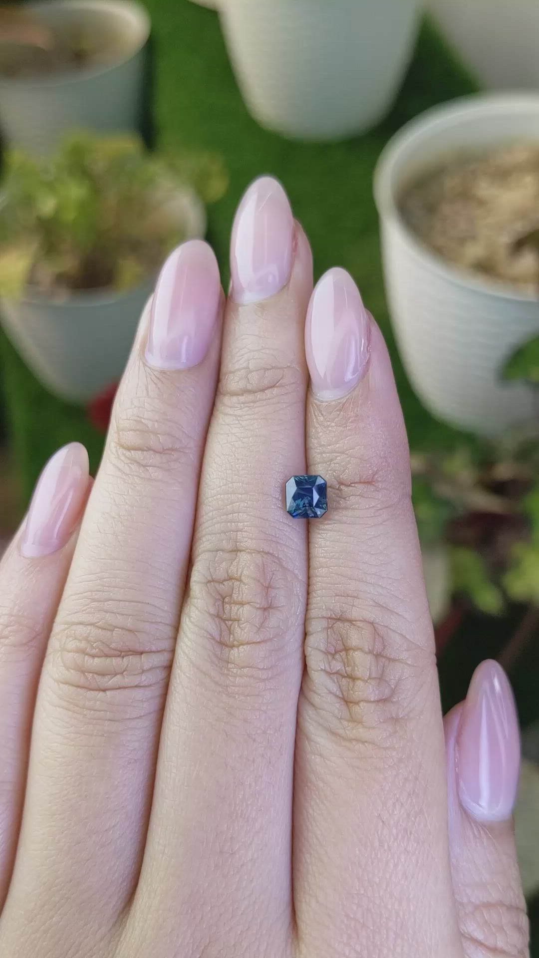 1.09 Ct. Greenish Blue Sapphire from Ceylon (Sri Lanka) Size Video