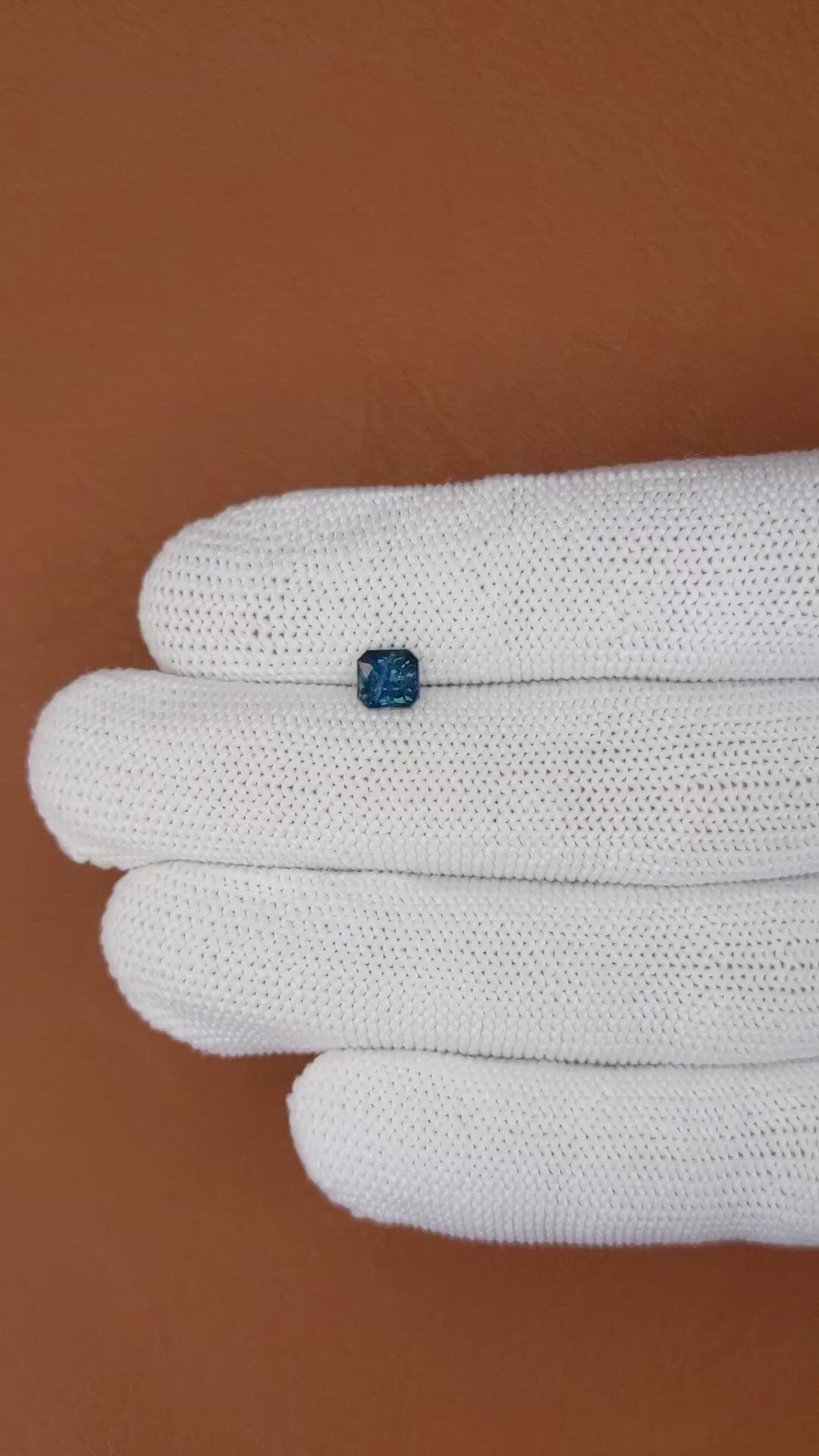1.09 Ct. Greenish Blue Sapphire from Ceylon (Sri Lanka) Size Video