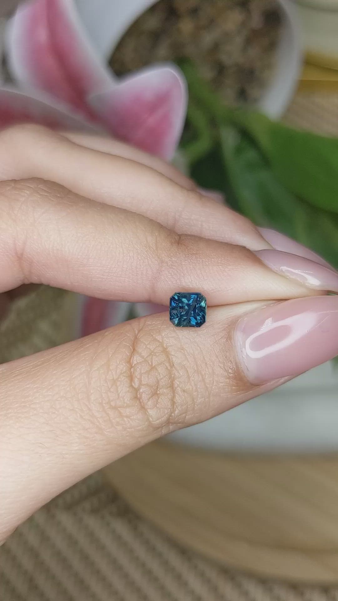 1.09 Ct. Greenish Blue Sapphire from Ceylon (Sri Lanka) Size Video