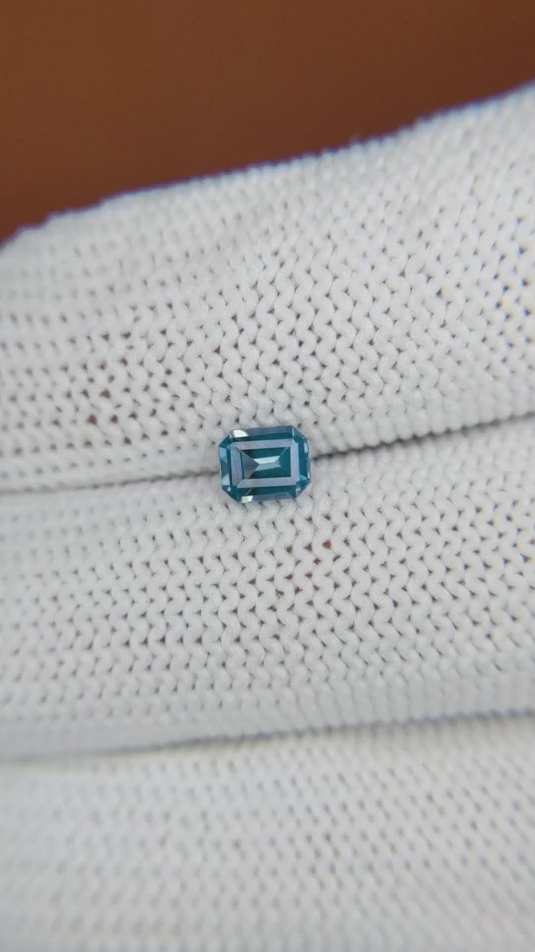 0.55 Ct. Greenish Blue Sapphire from Madagascar Size Video