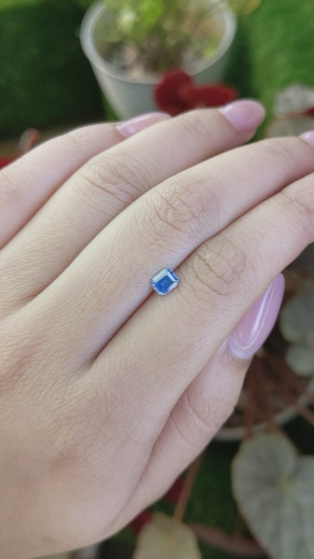 0.55 Ct. Greenish Blue Sapphire from Madagascar Size Video